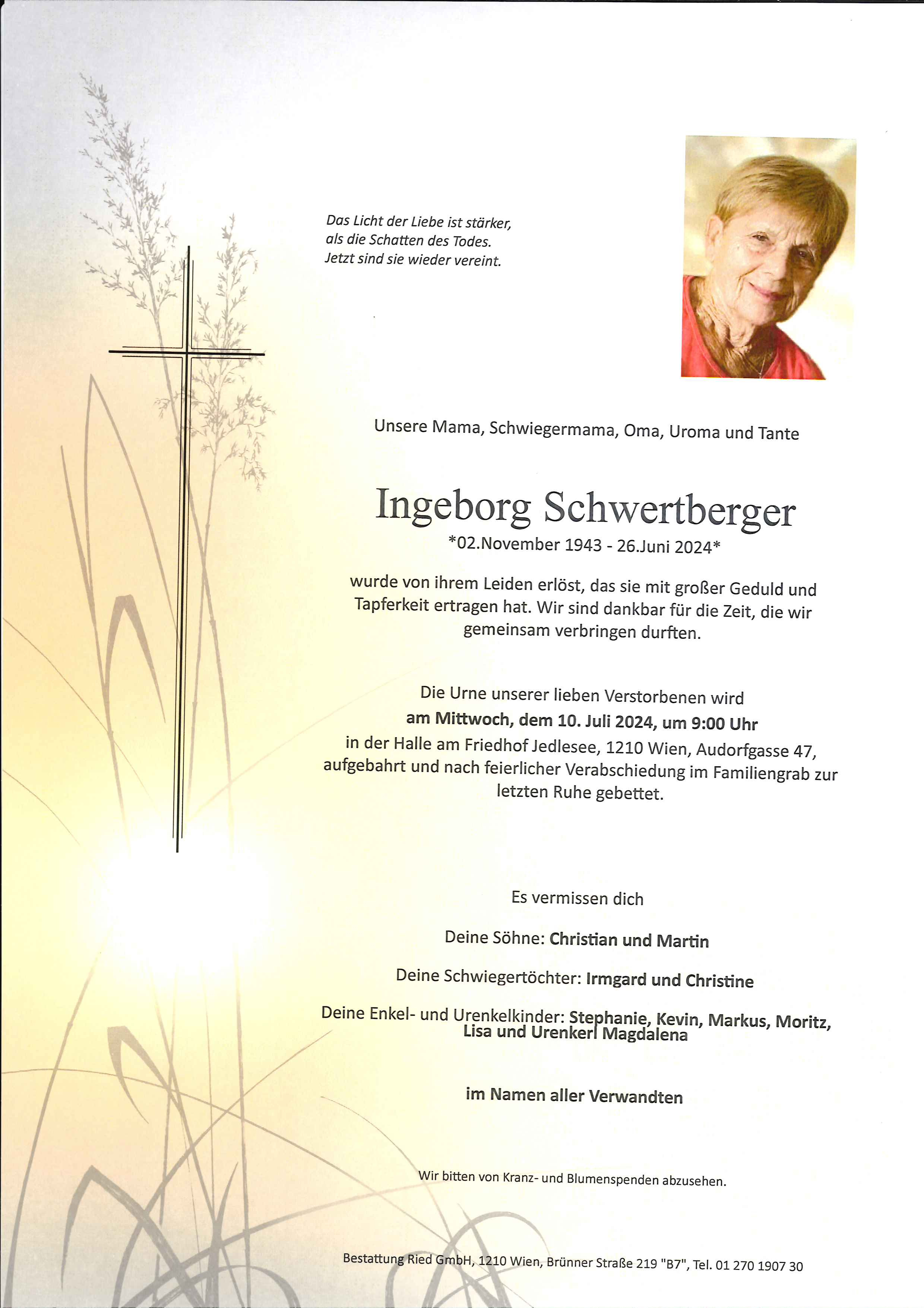 Traueranzeige von Ingeborg Schwertberger