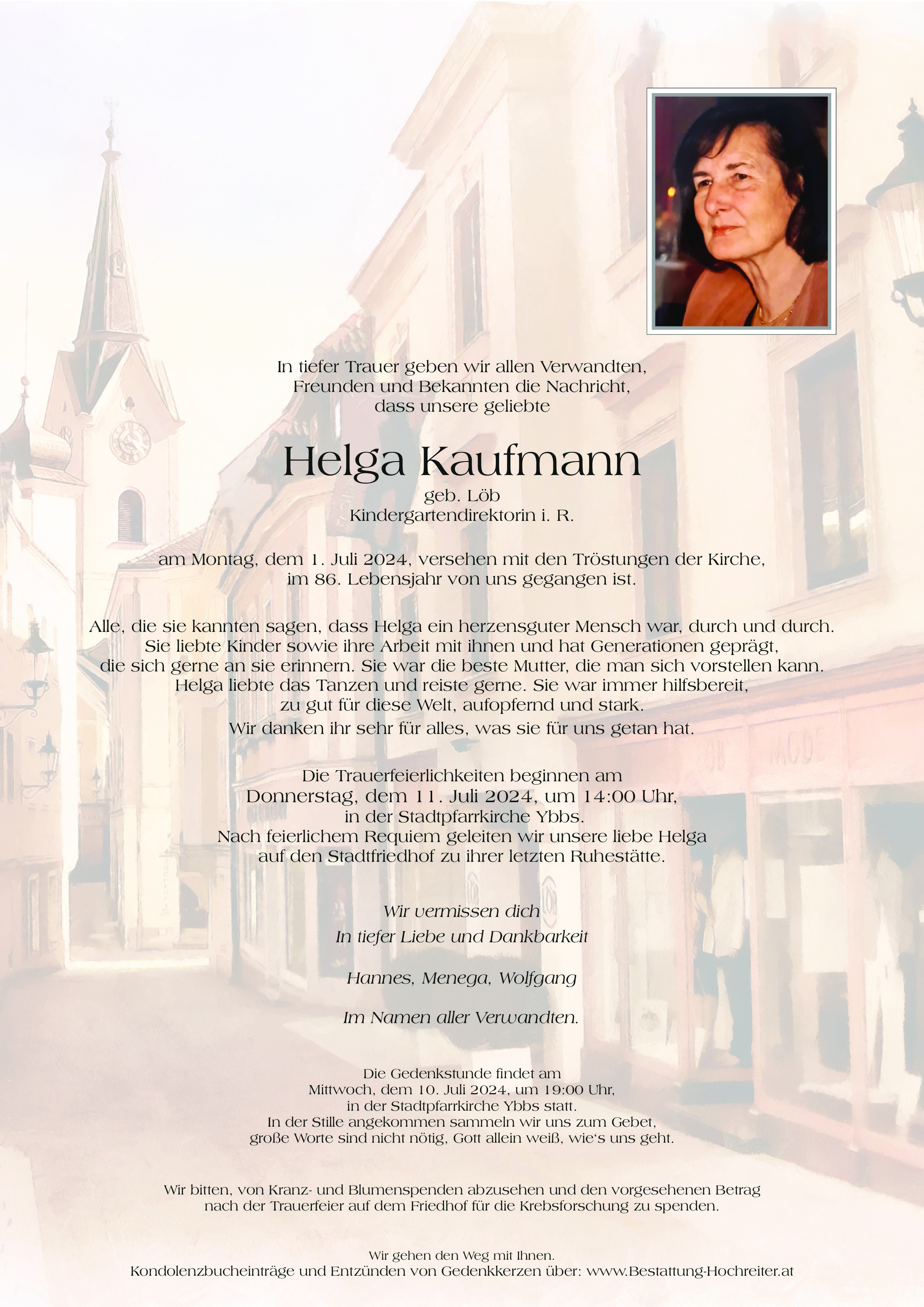 Traueranzeige von Helga Kaufmann
