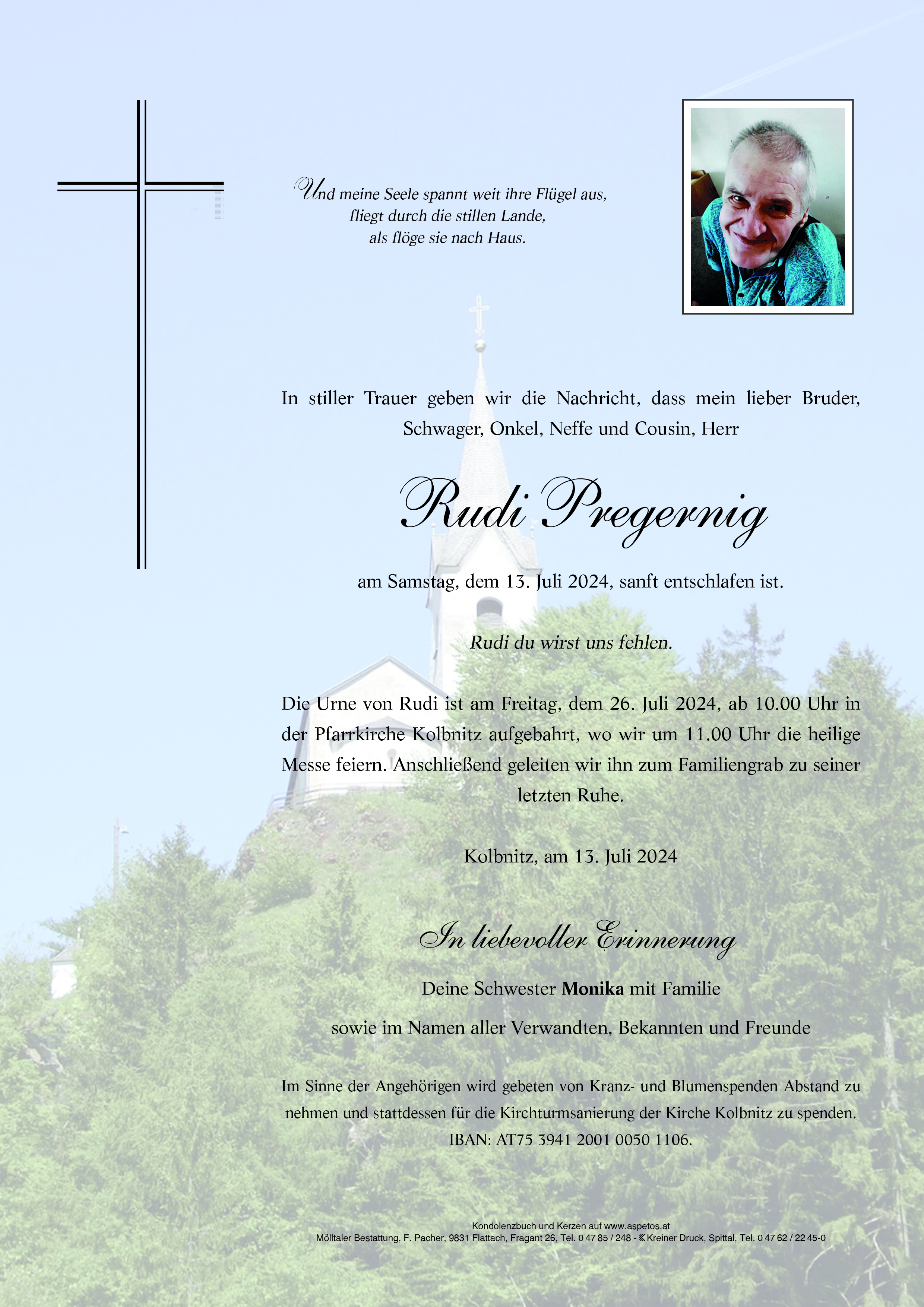 Traueranzeige von Rudolf Pregernig