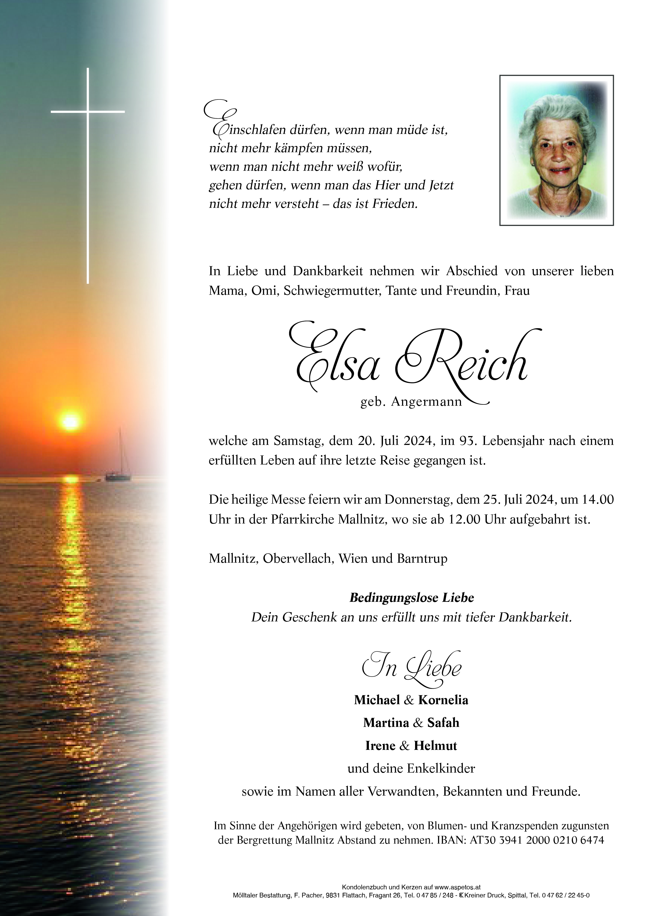 Traueranzeige von Elsa Reich
