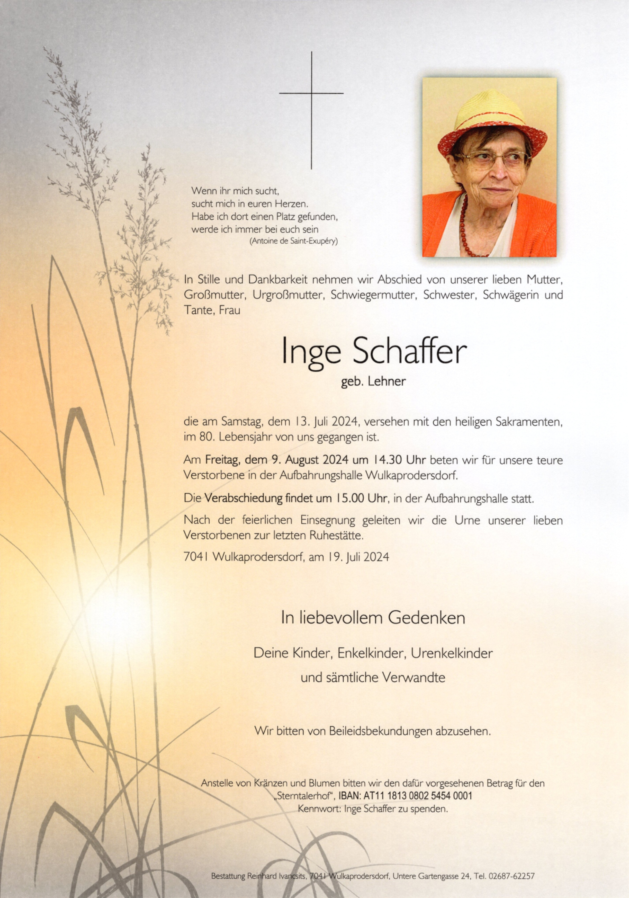 Traueranzeige von Ingeborg Schaffer