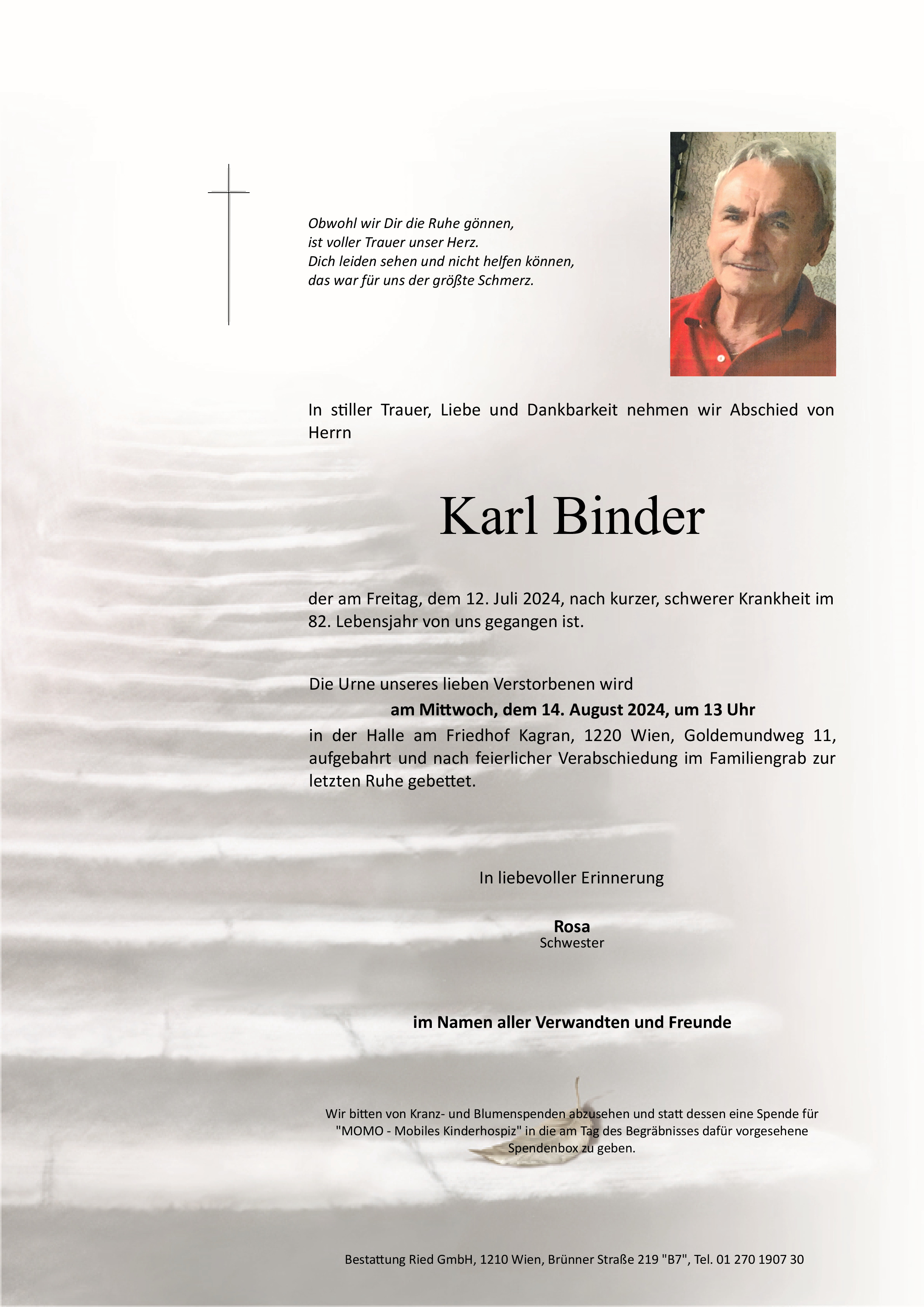 Traueranzeige von Karl Binder