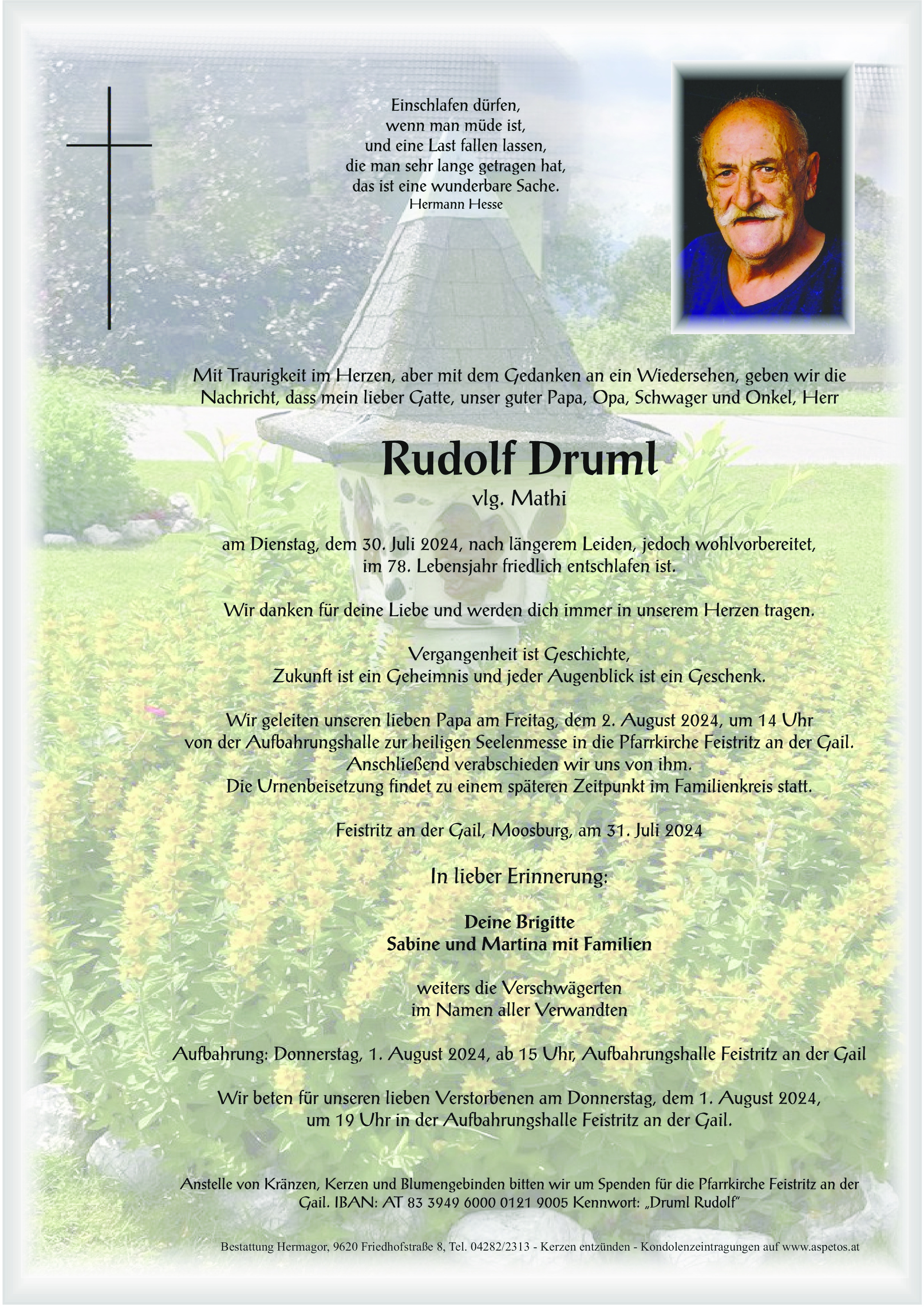 Traueranzeige von Rudolf Druml