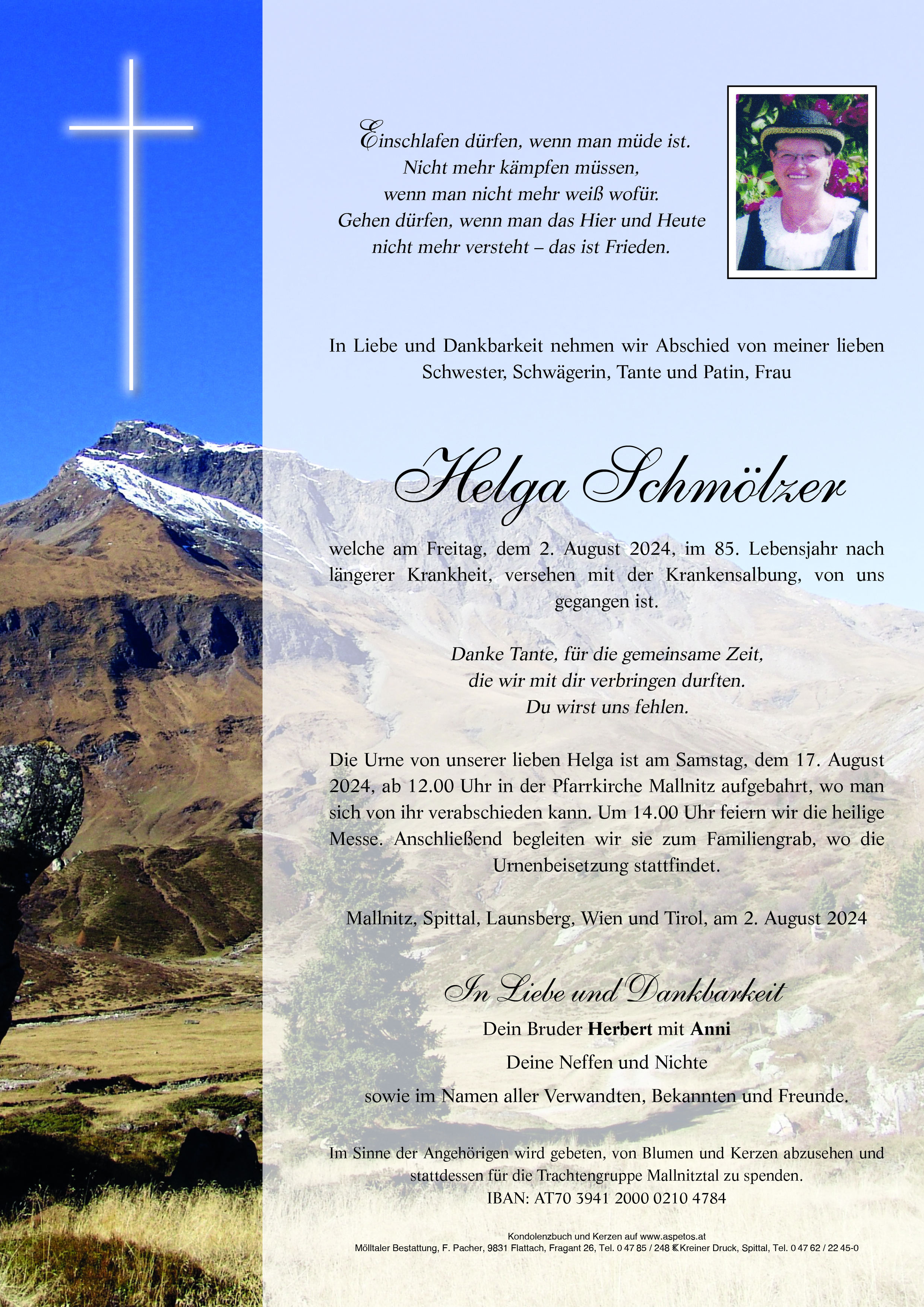 Traueranzeige von Helga Schmölzer