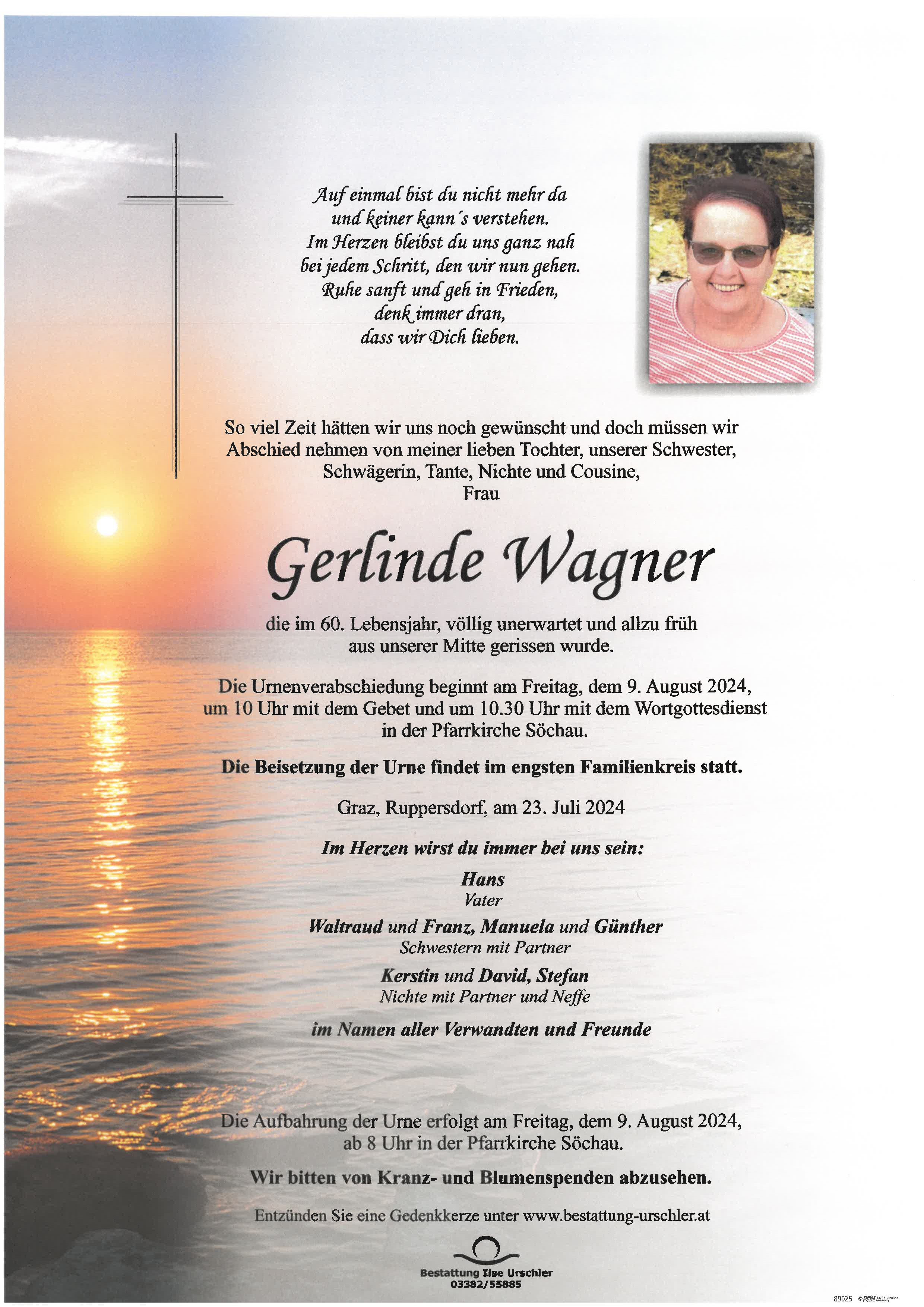 Traueranzeige von Gerlinde Wagner