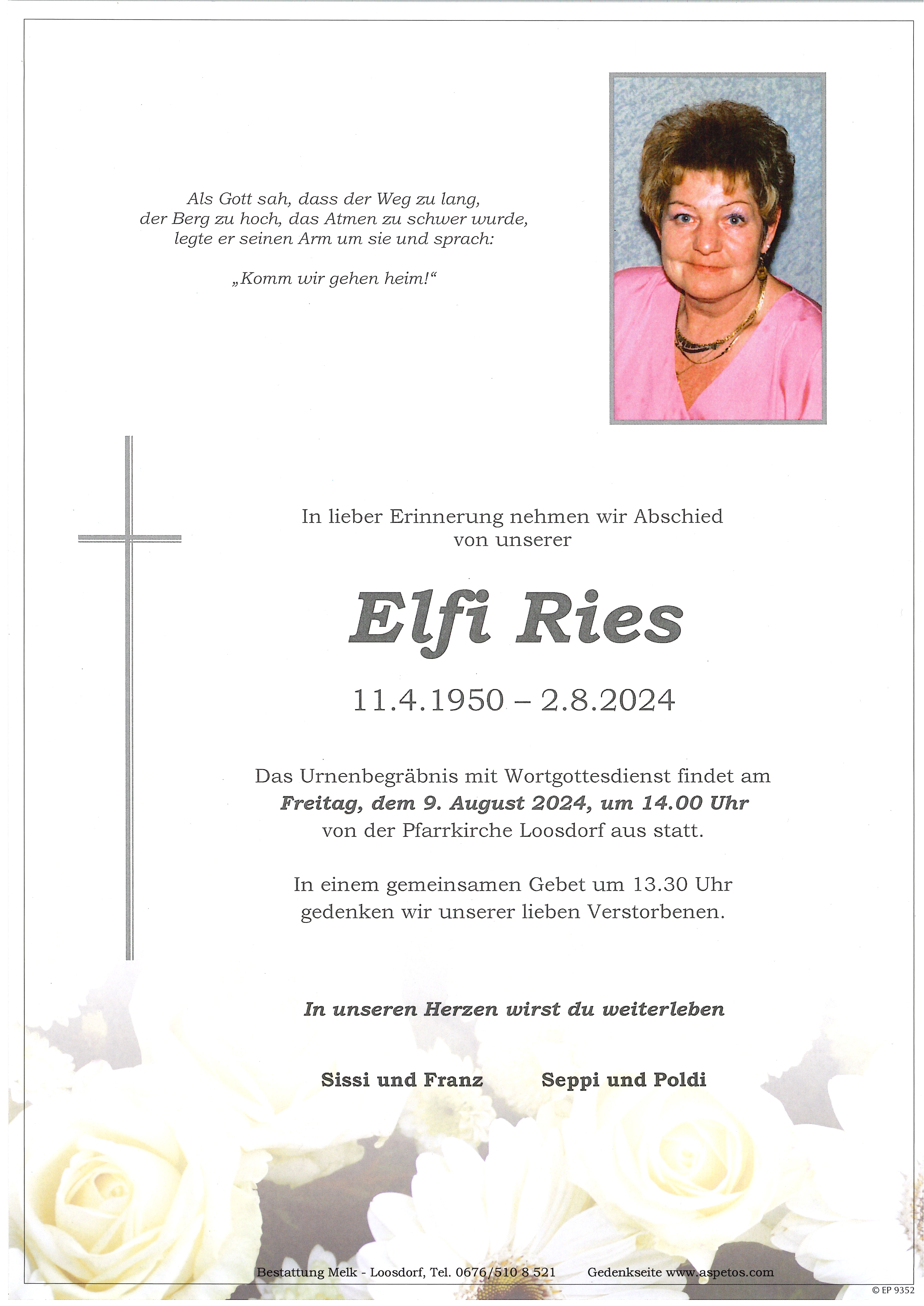Traueranzeige von Elfi Ries