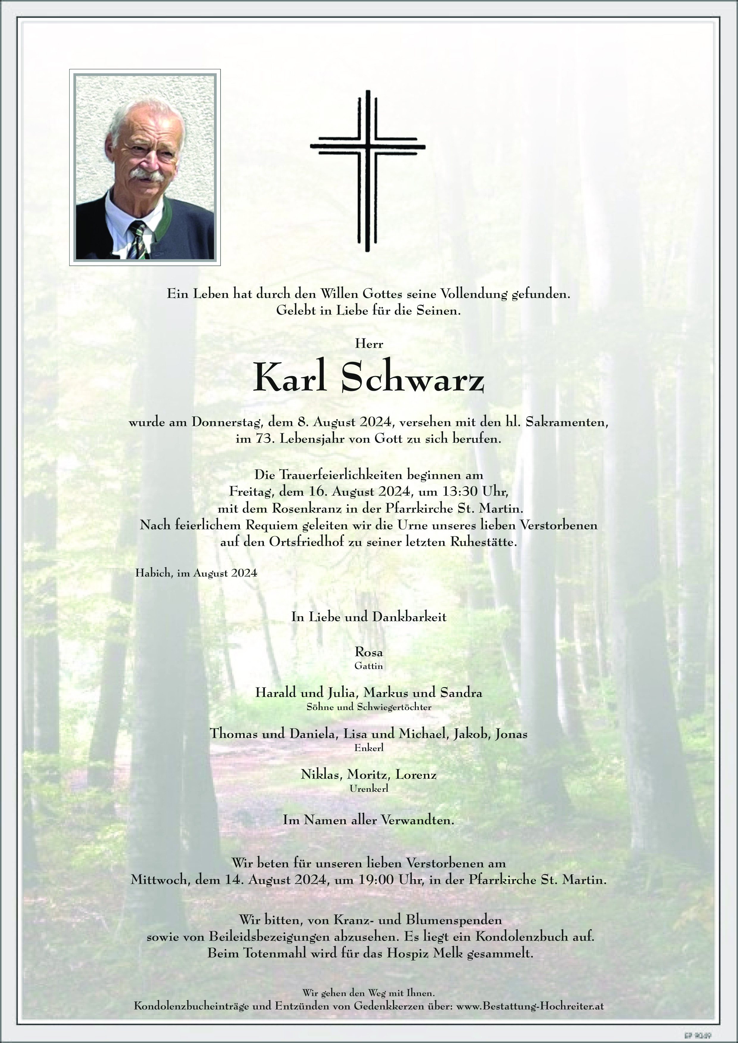 Traueranzeige von Karl Schwarz
