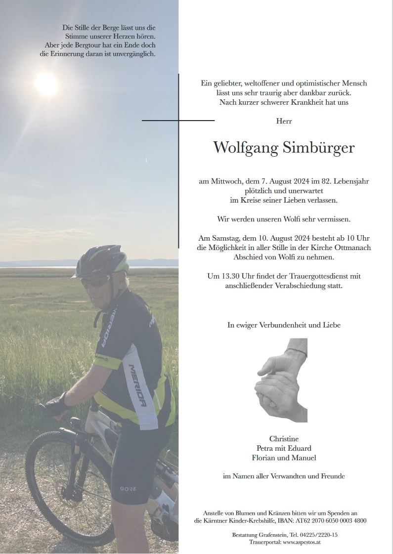 Traueranzeige von Wolfgang Simbürger