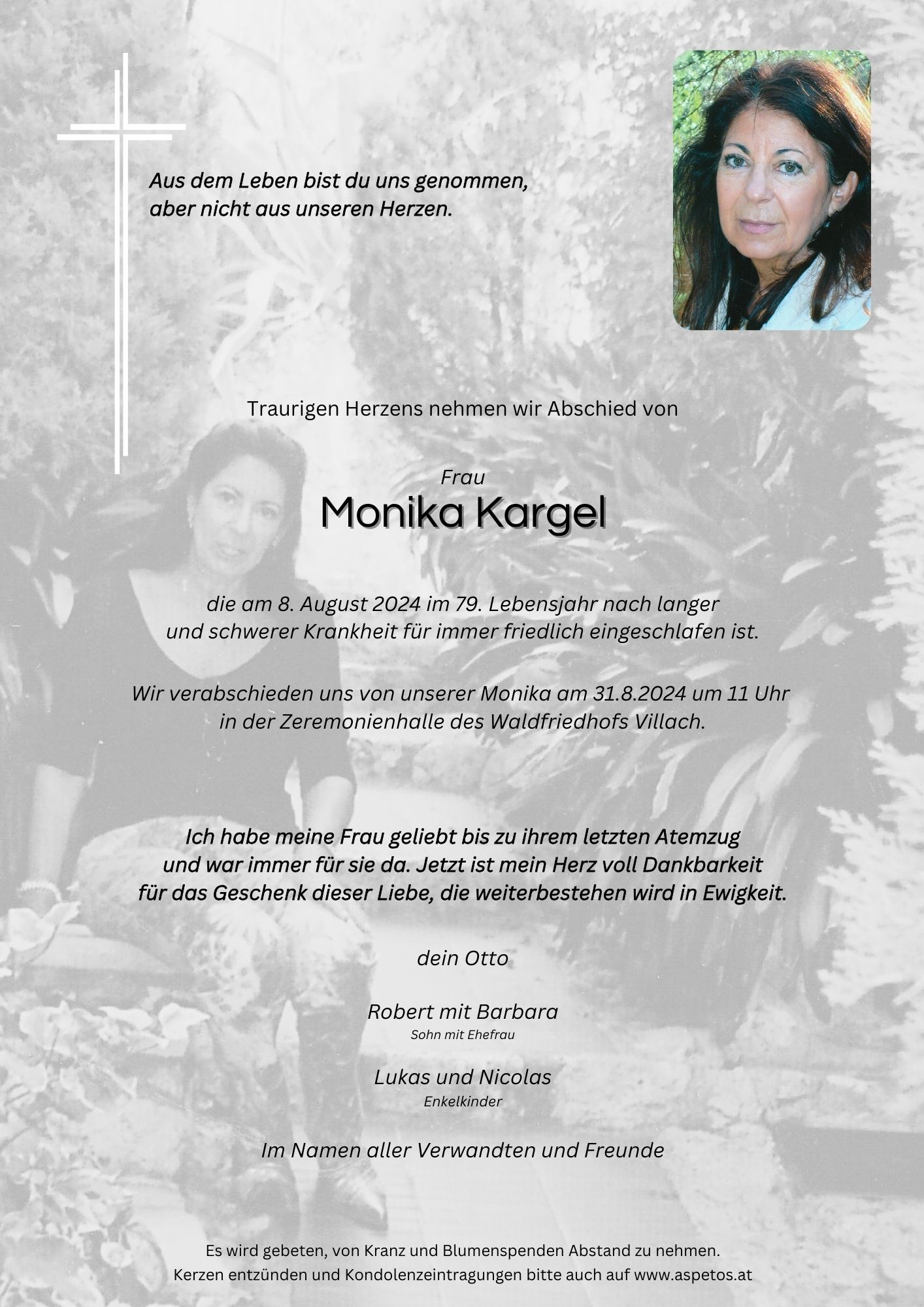 Traueranzeige von Monika  Kargel