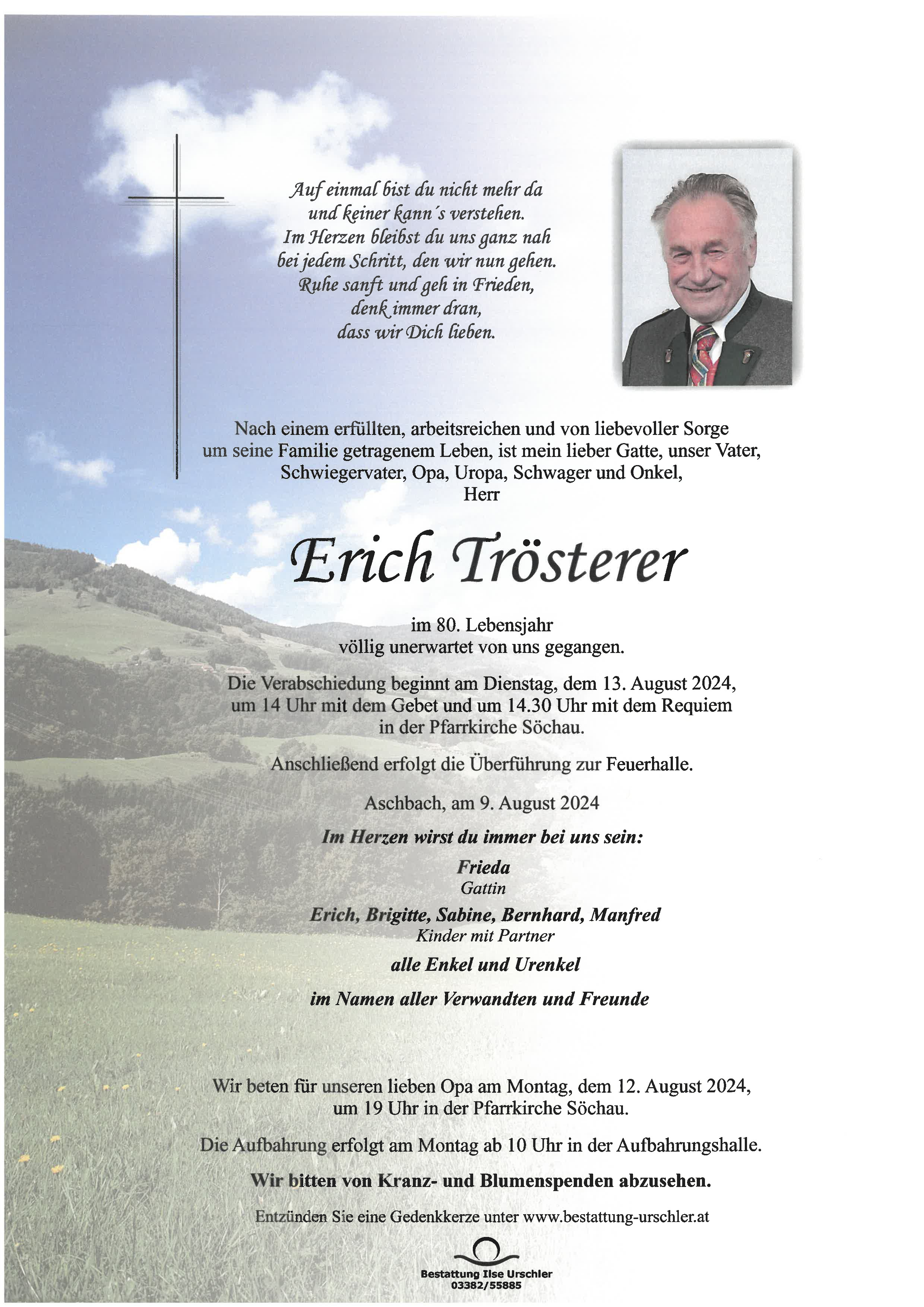 Traueranzeige von Erich Trösterer