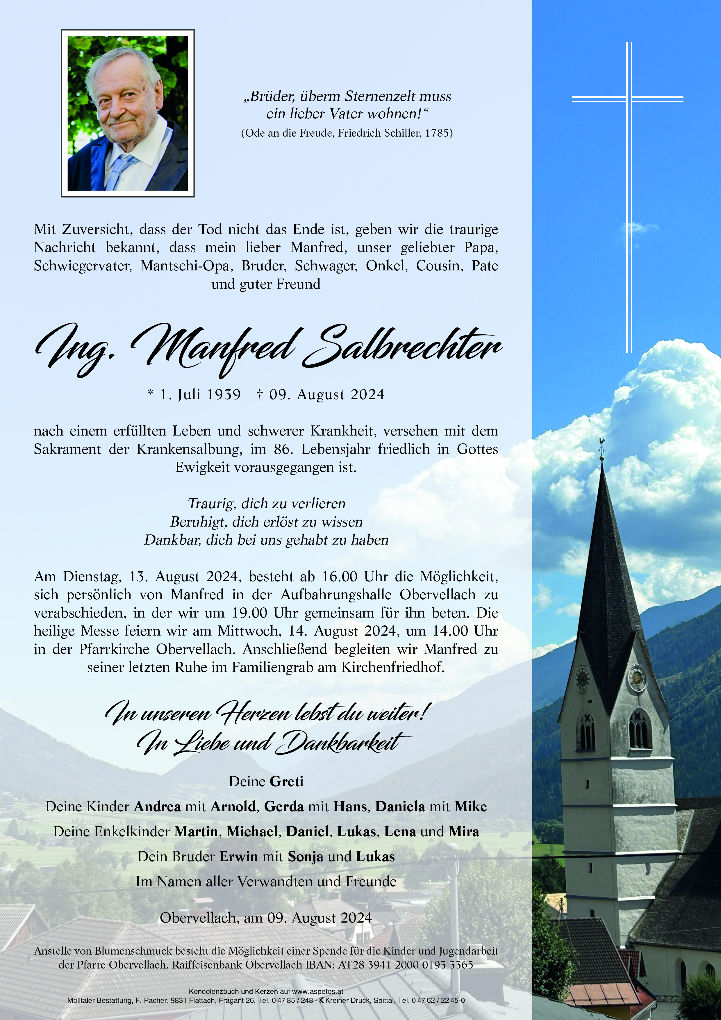 Traueranzeige von Ing. Manfred Salbrechter
