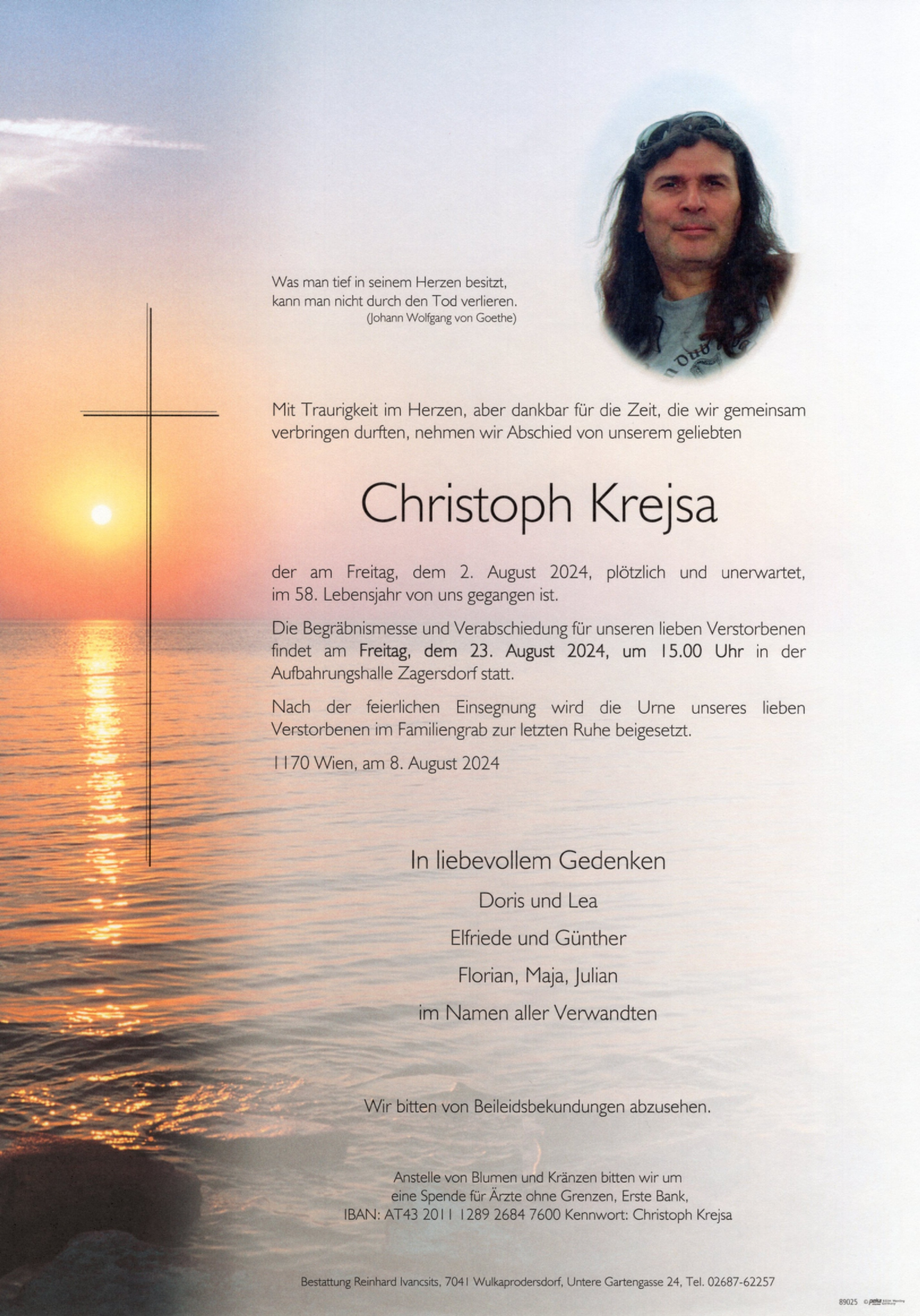 Traueranzeige von Christoph Krejsa