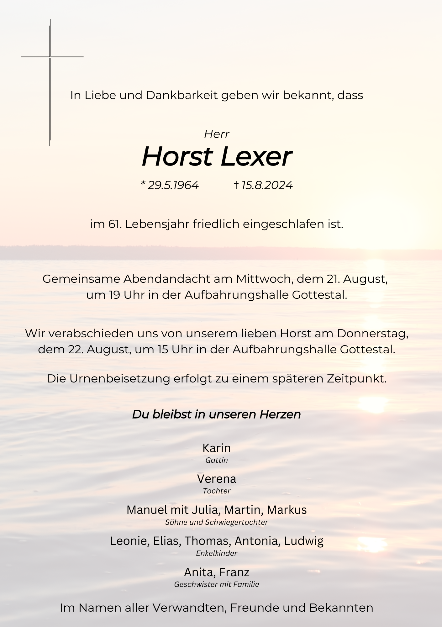 Traueranzeige von Horst Lexer