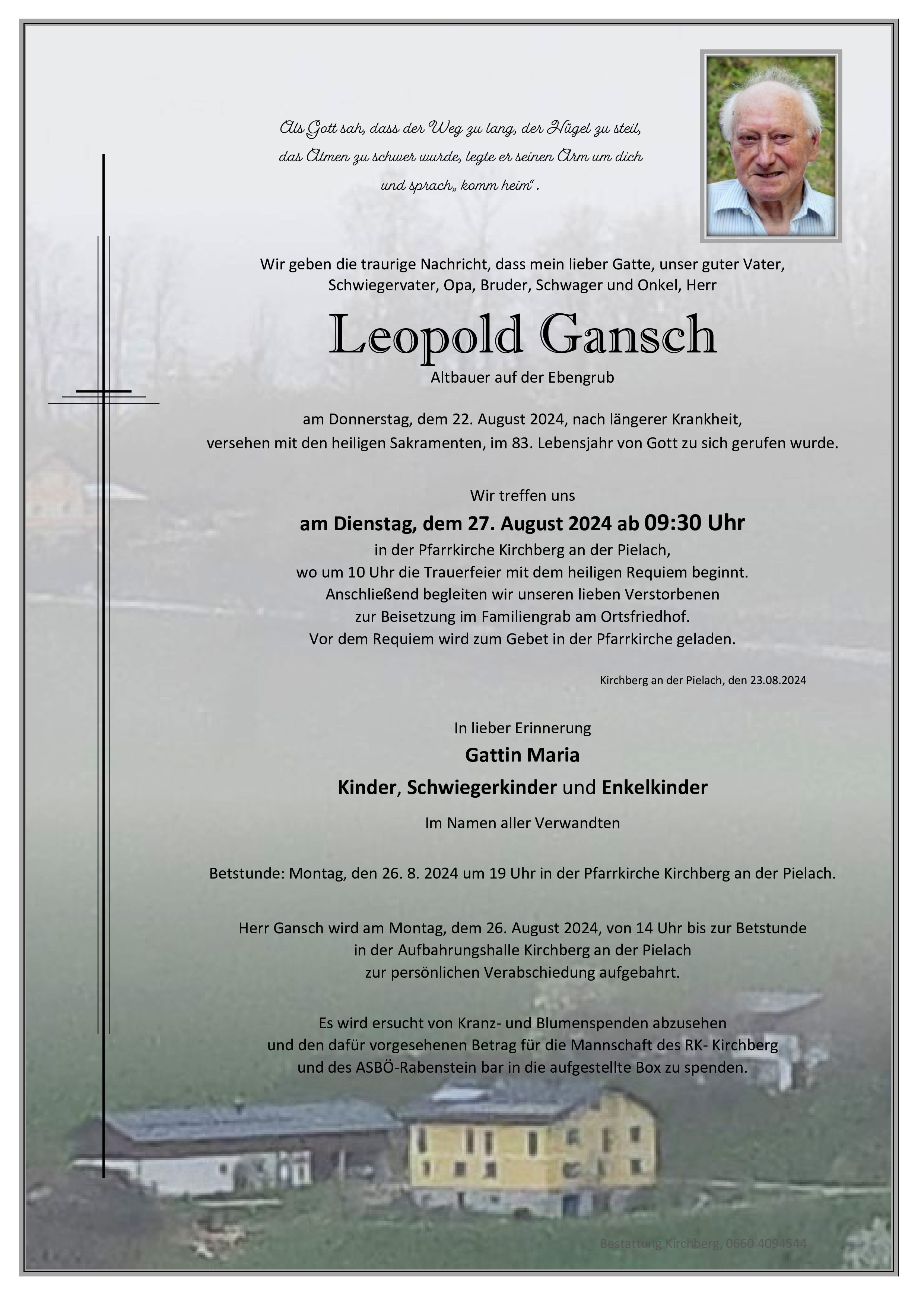 Traueranzeige von Leopold Gansch
