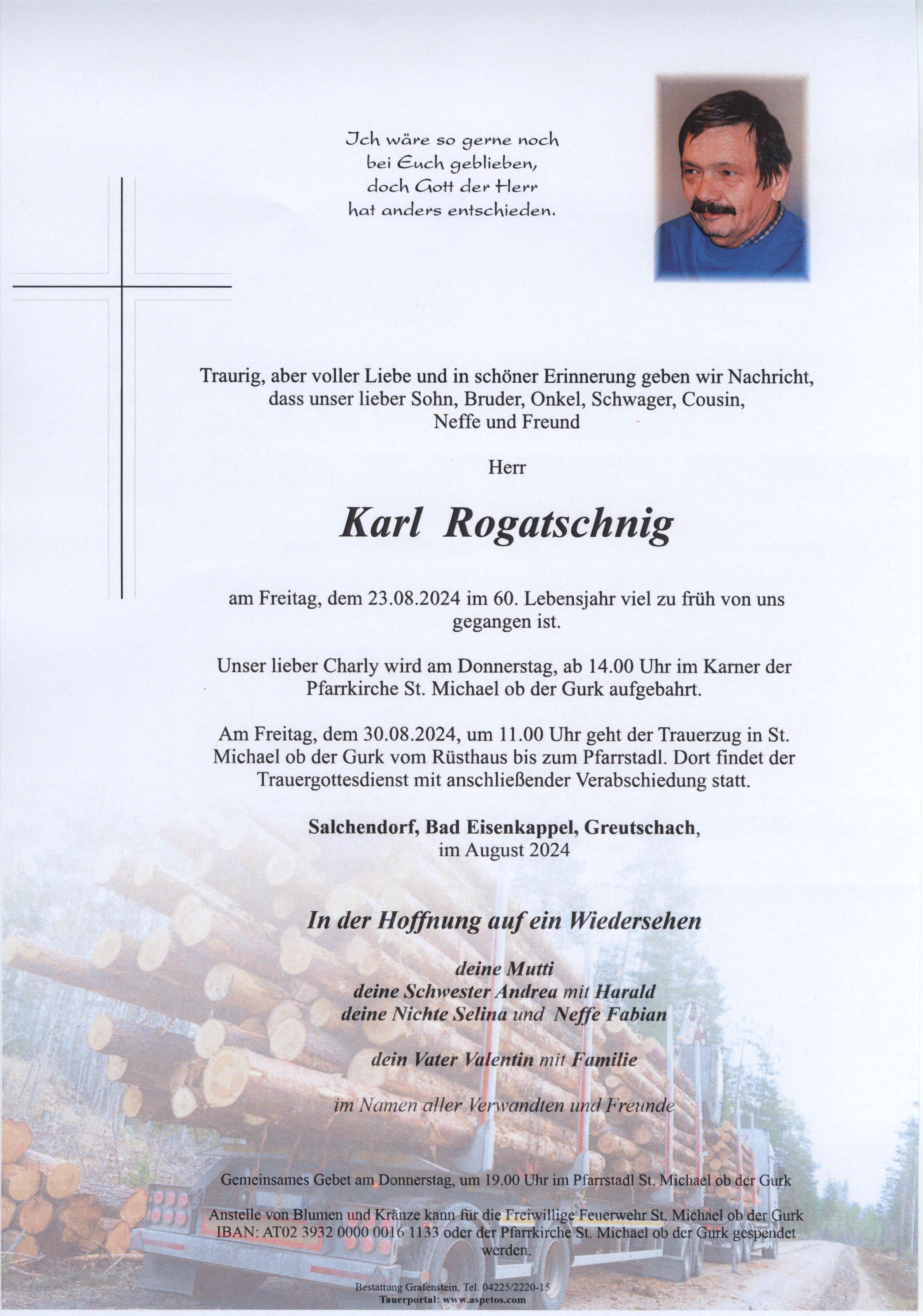 Traueranzeige von Karl Rogatschnig