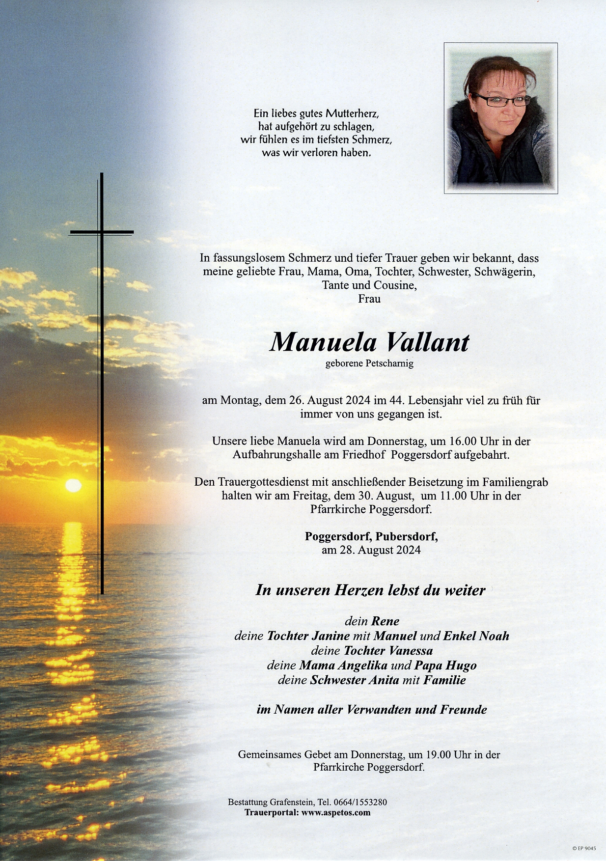 Traueranzeige von Manuela Vallant