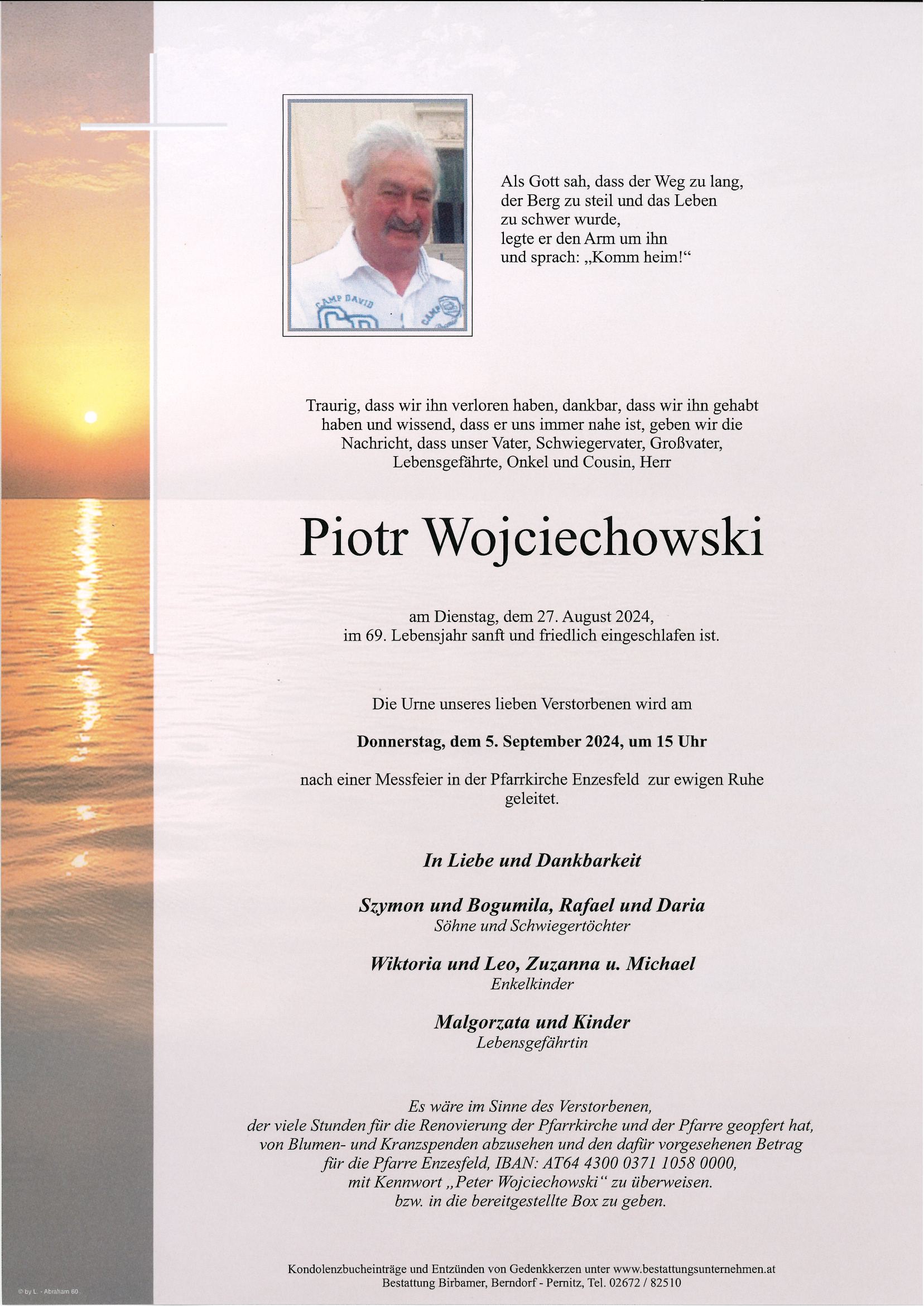 Traueranzeige von Piotr Wojciechowski
