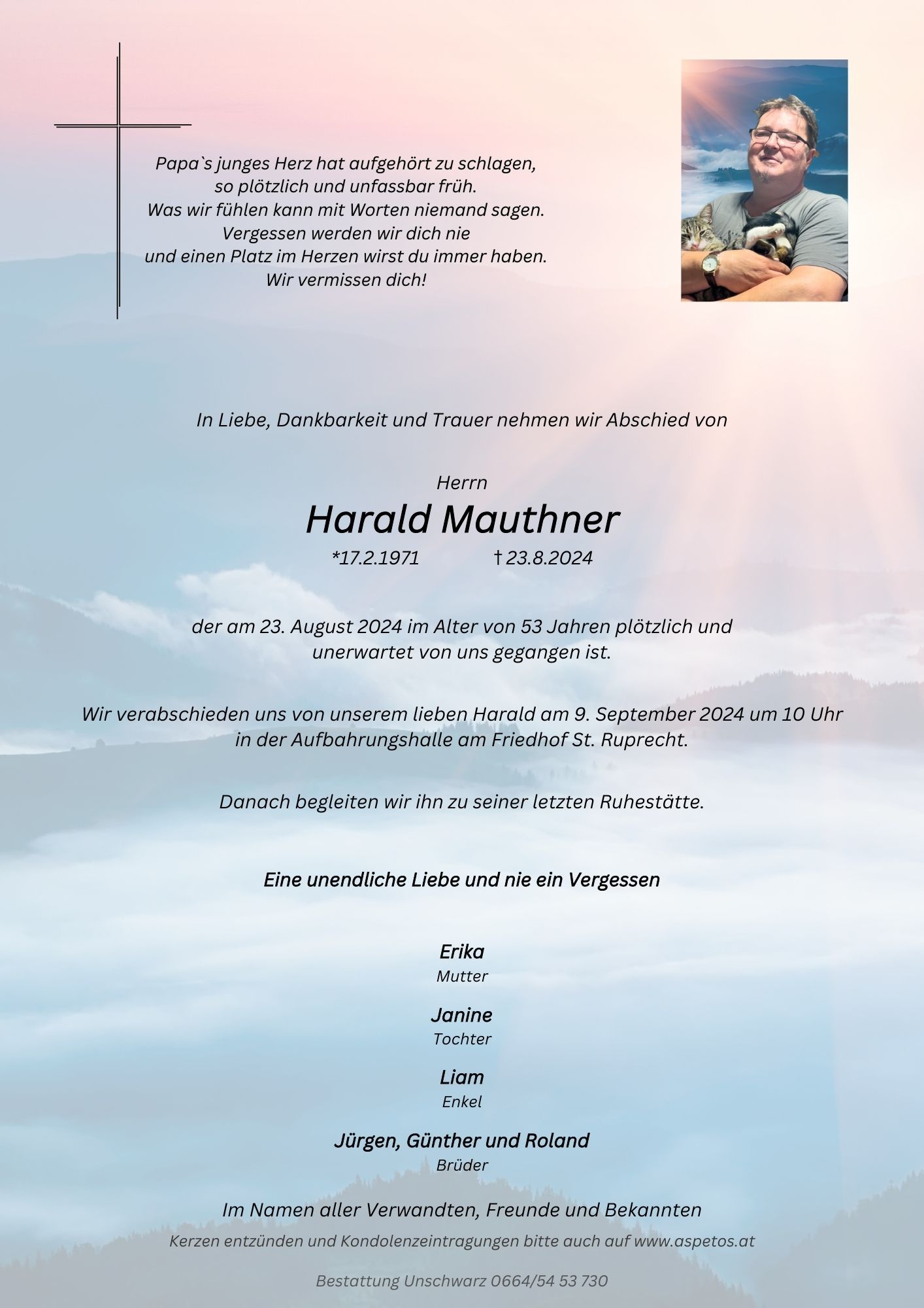 Traueranzeige von Harald Mauthner