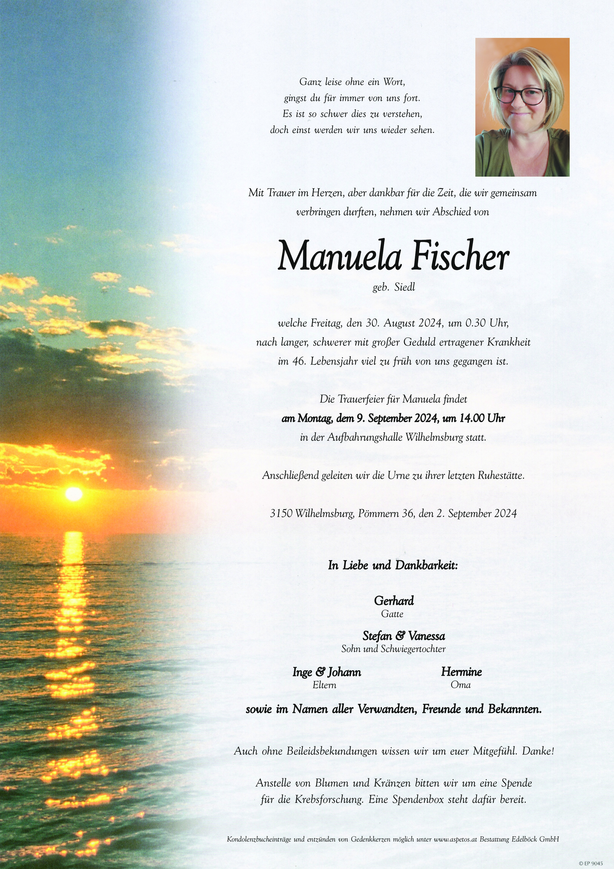 Traueranzeige von Manuela Fischer