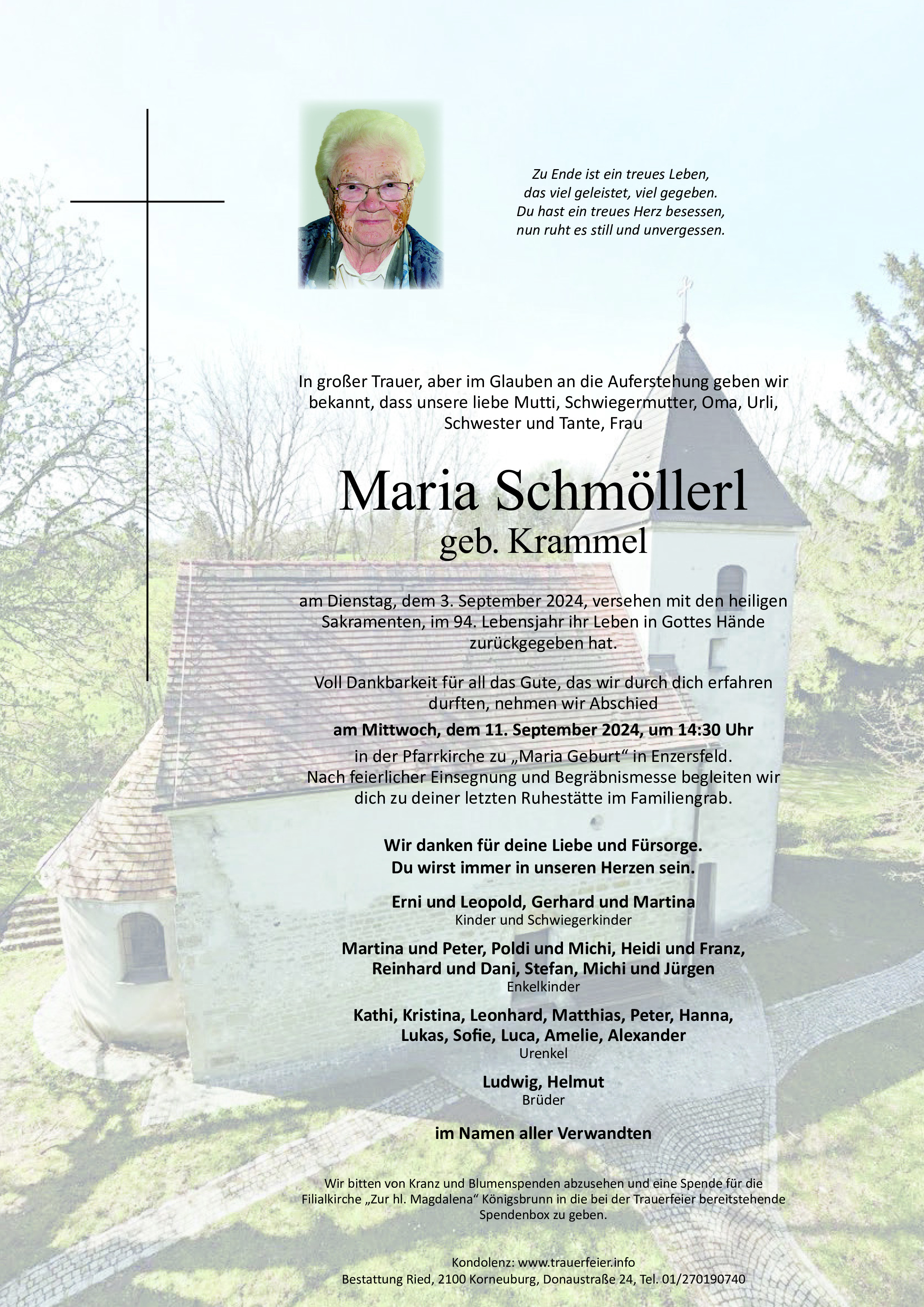 Traueranzeige von Maria Schmöllerl