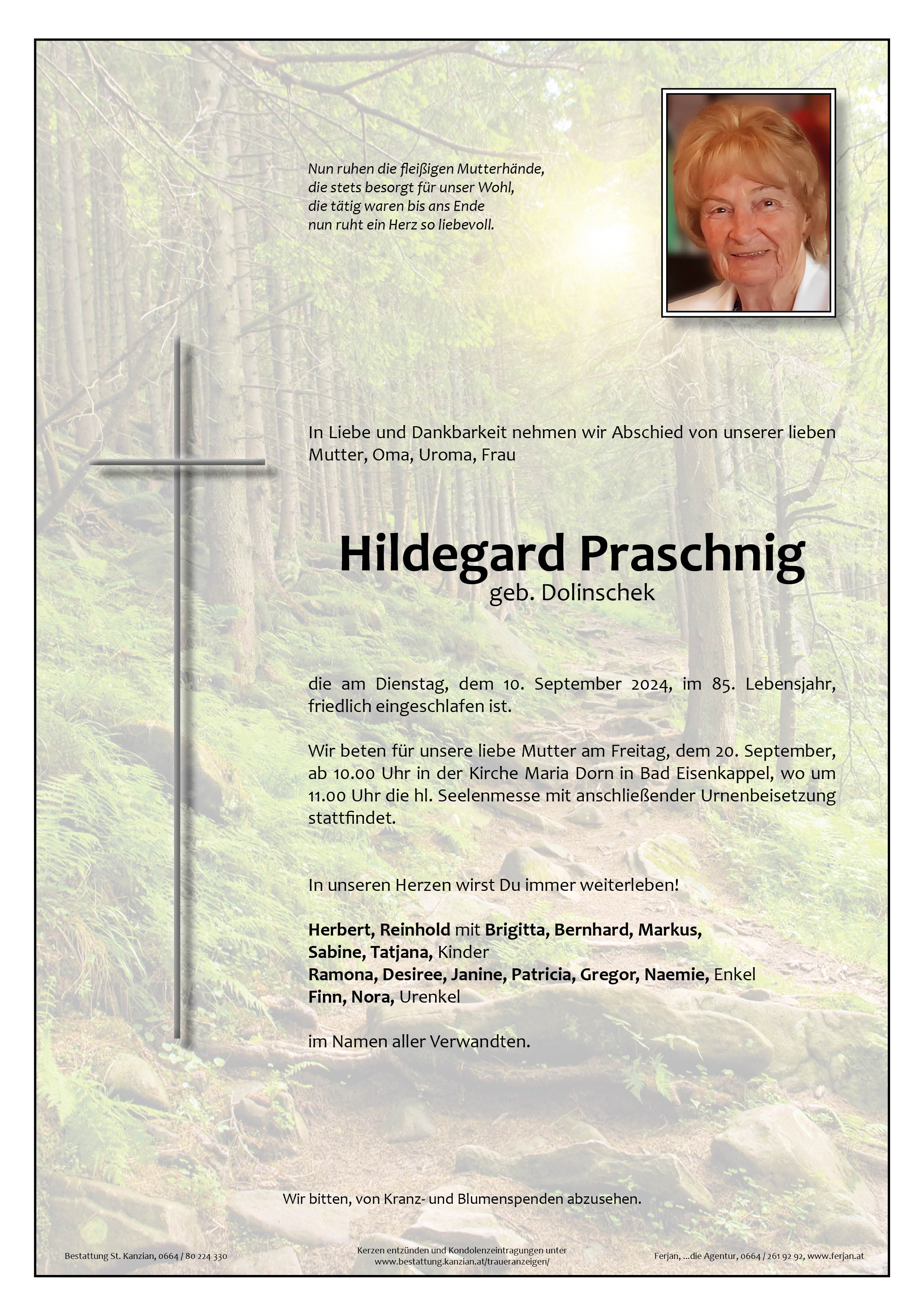 Traueranzeige von Hildegard Praschnig