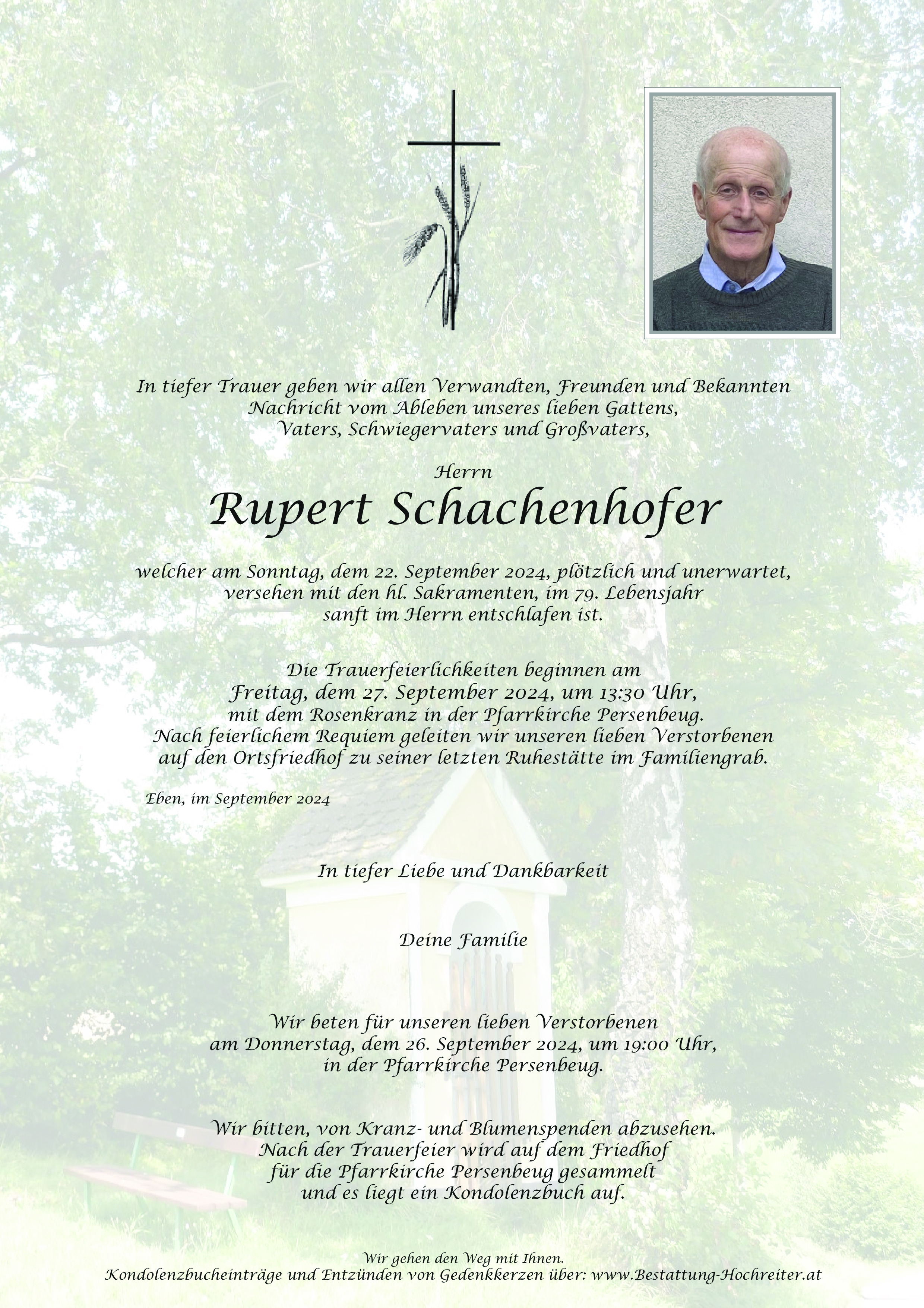 Traueranzeige von Rupert Schachenhofer