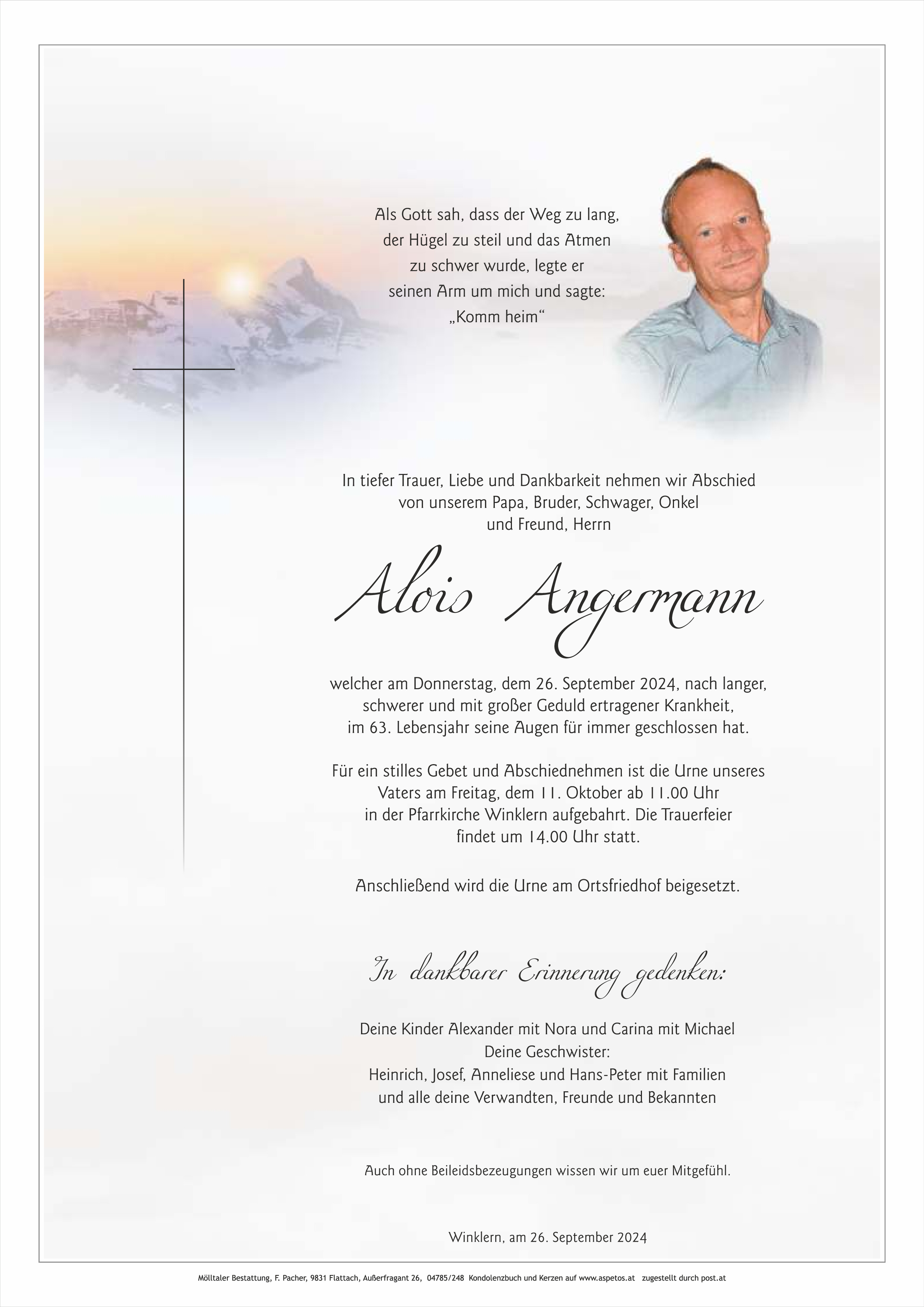 Traueranzeige von Alois Angermann