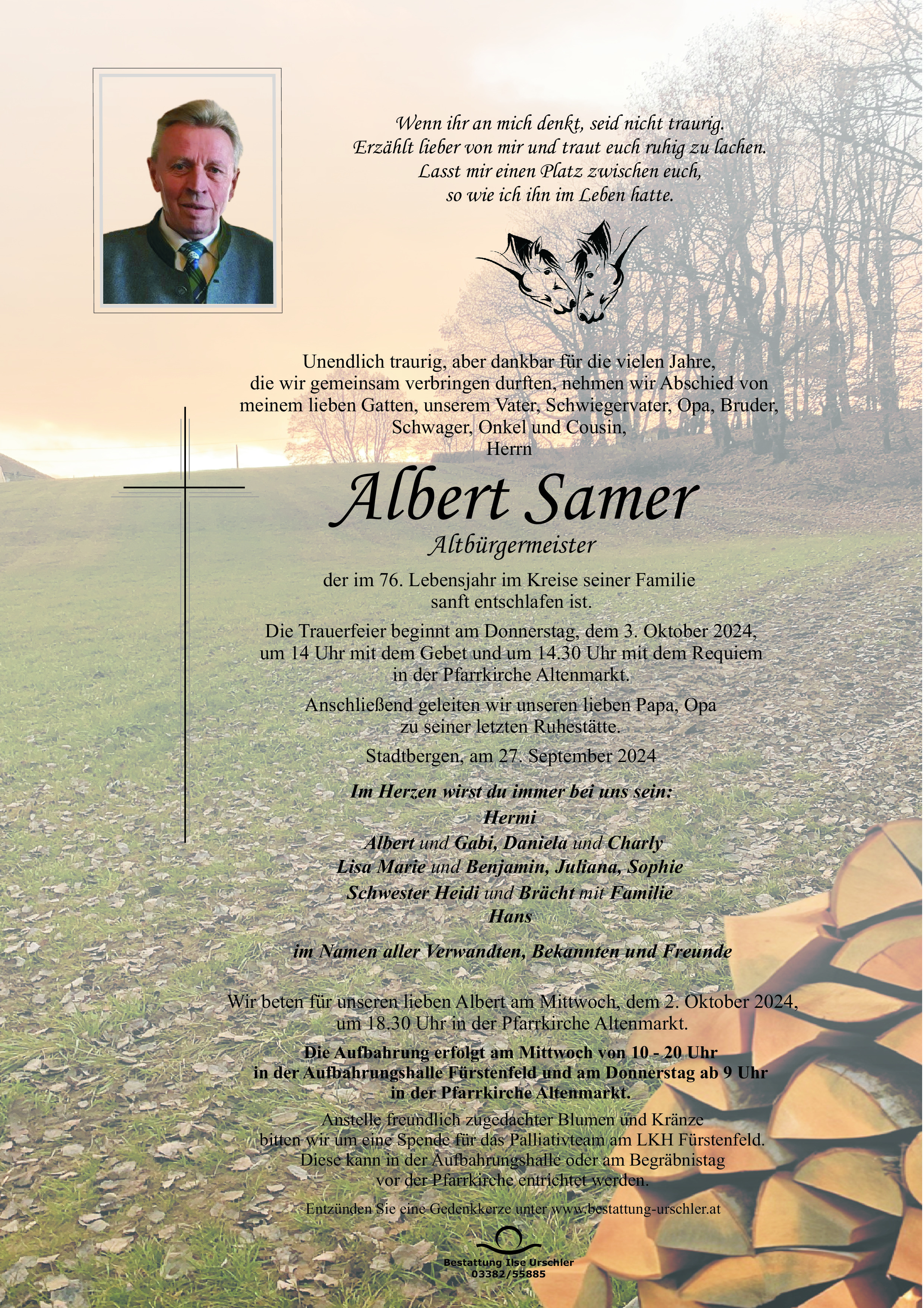 Traueranzeige von Albert Samer
