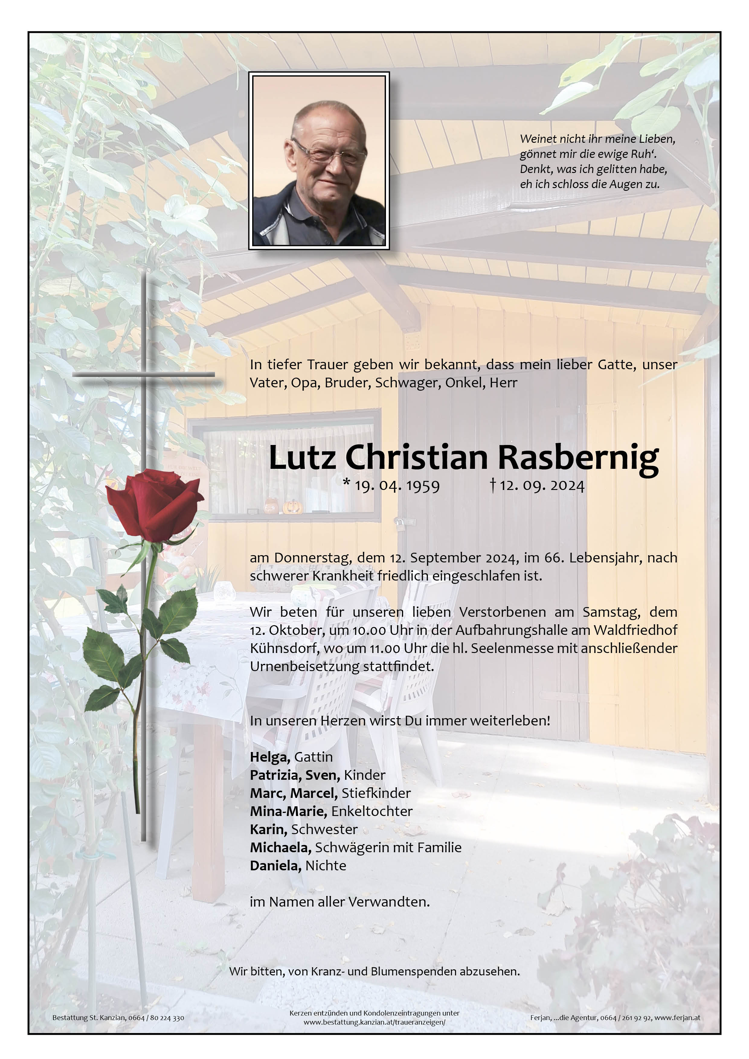 Traueranzeige von Lutz Christian Rasbernig