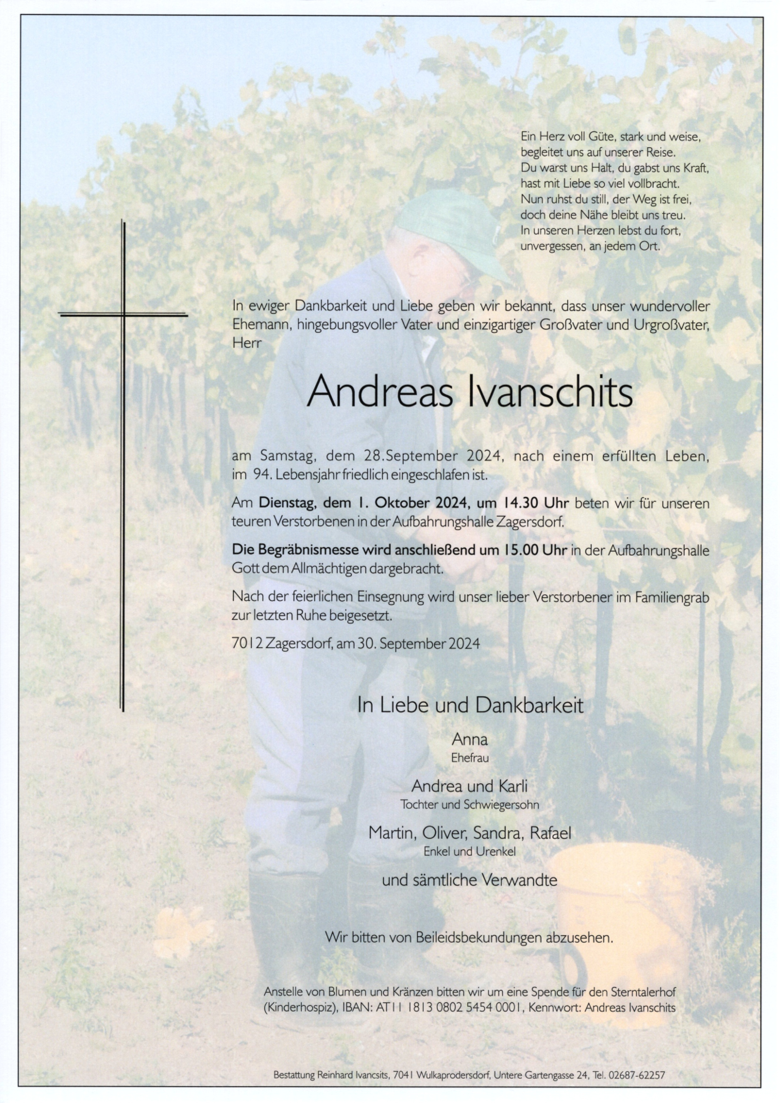 Traueranzeige von Andreas Ivanschits