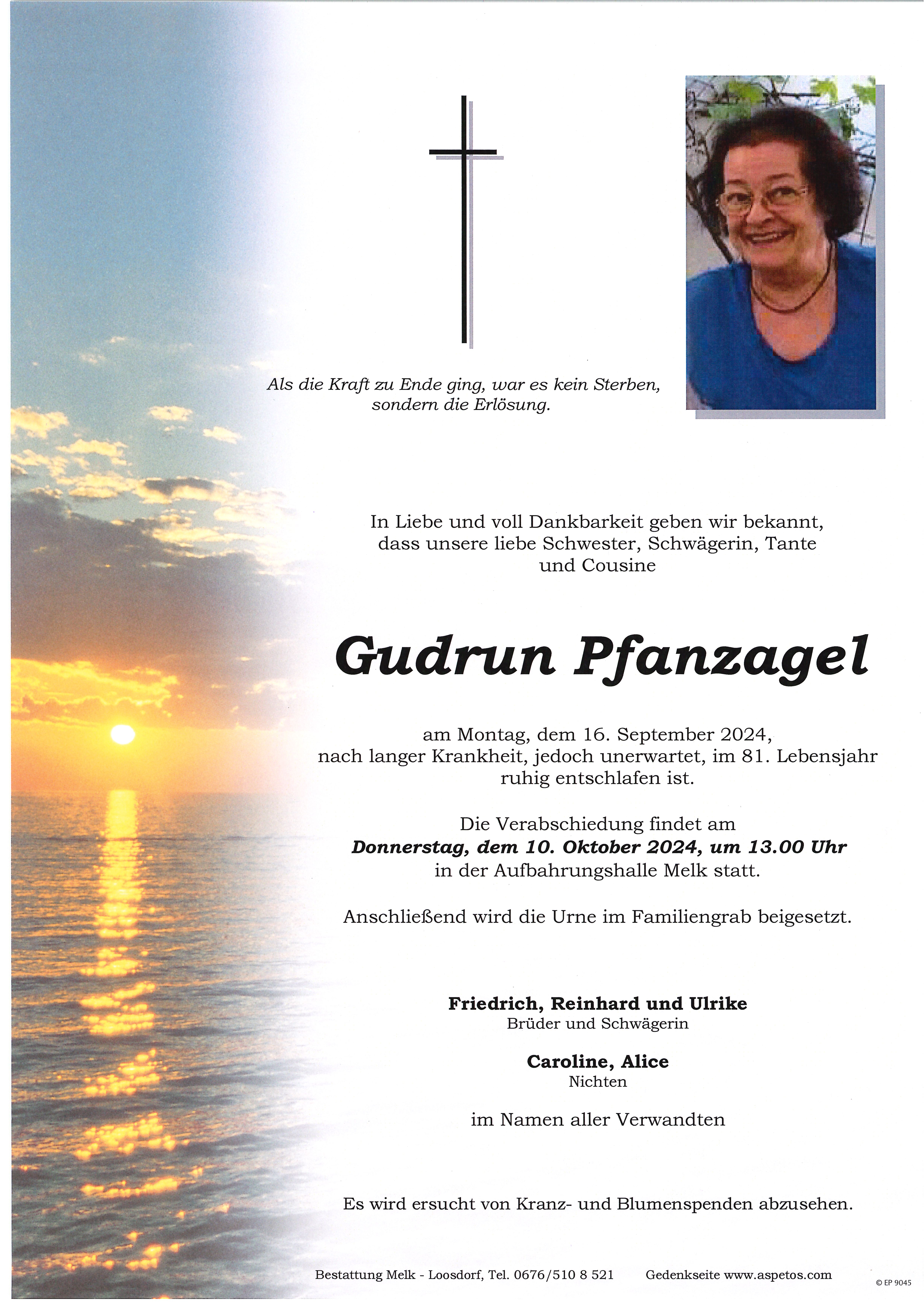 Traueranzeige von Gudrun Pfanzagl