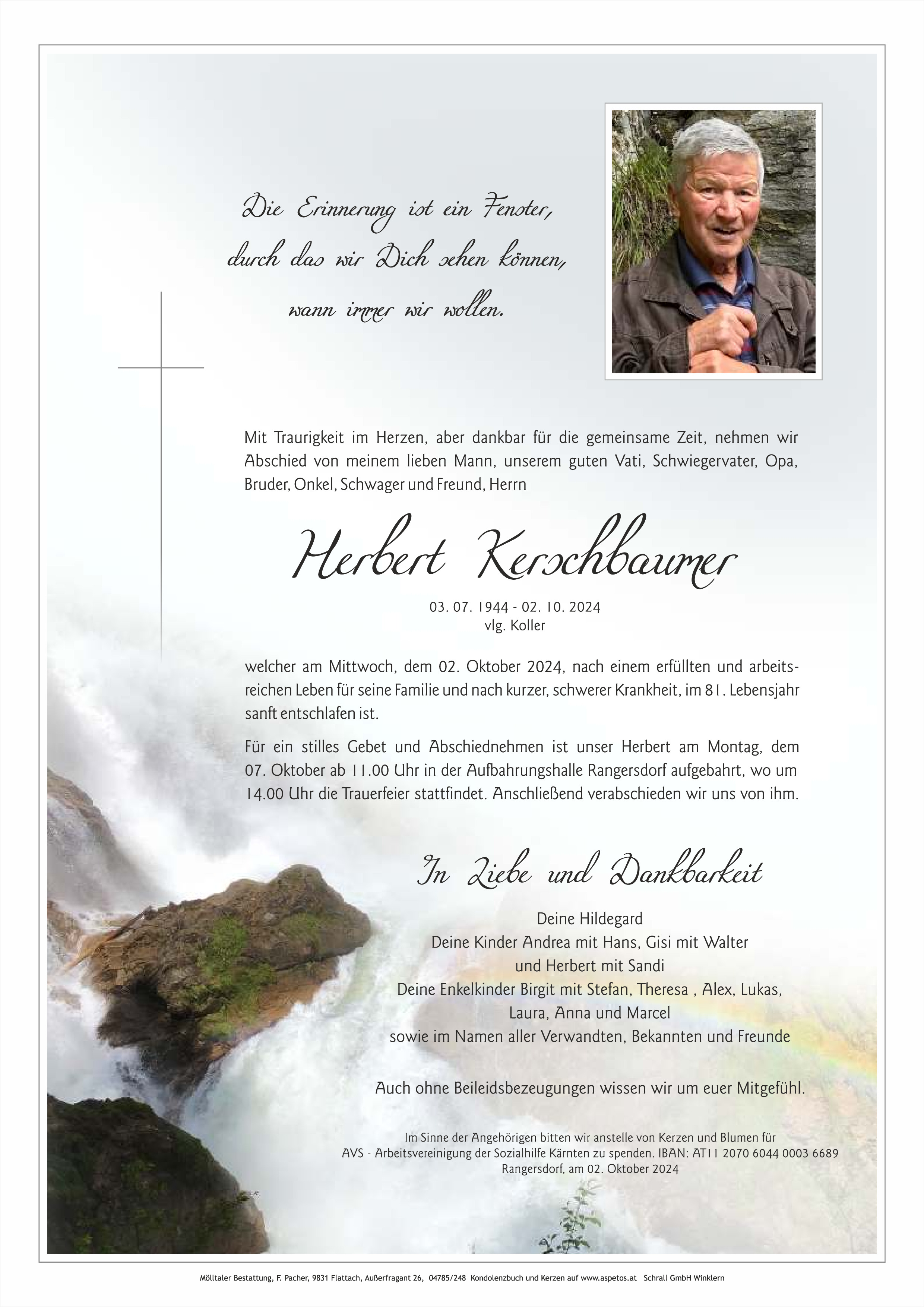 Traueranzeige von Herbert Kerschbaumer