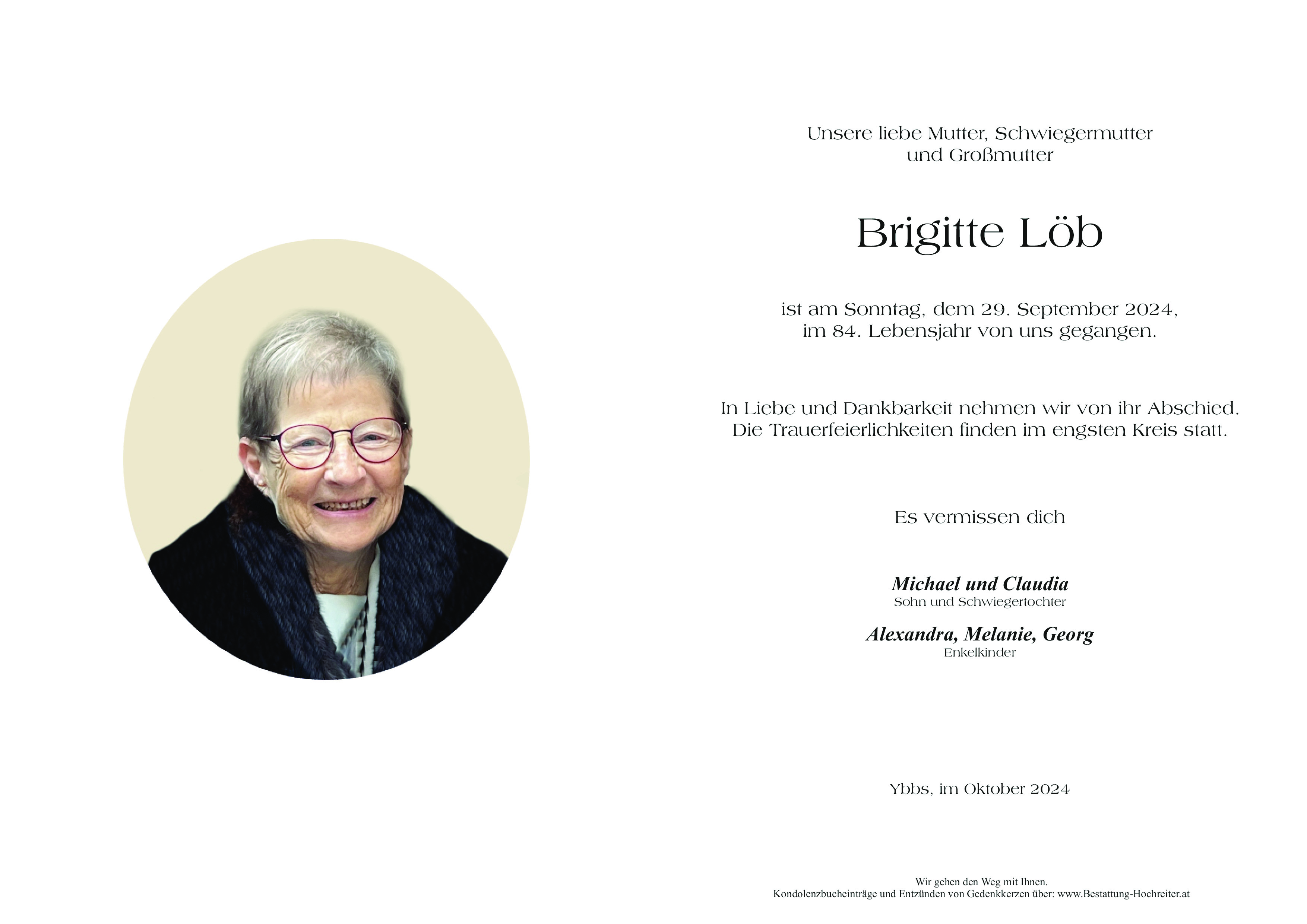 Traueranzeige von Brigitte Löb