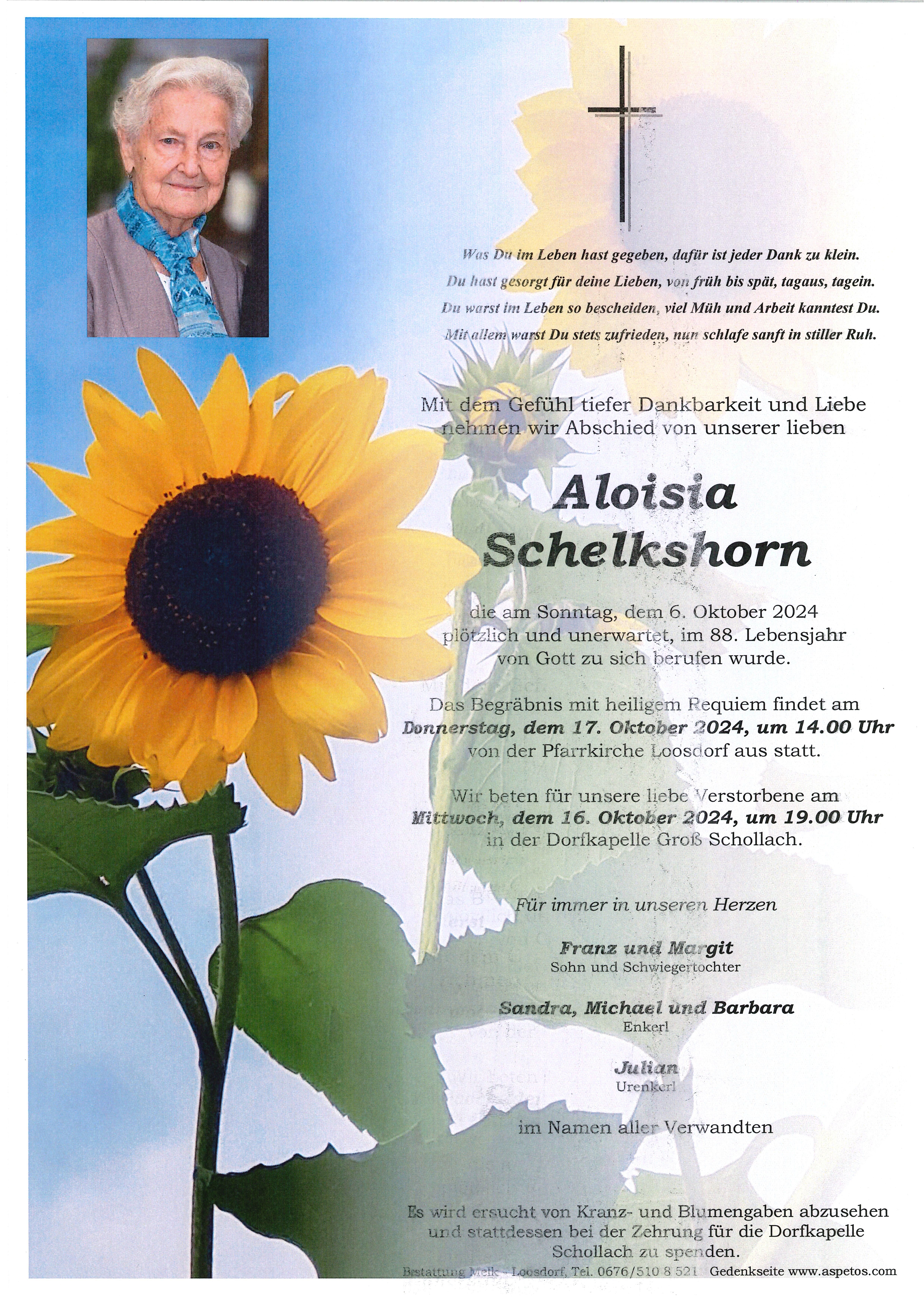 Traueranzeige von Aloisia Schelkshorn