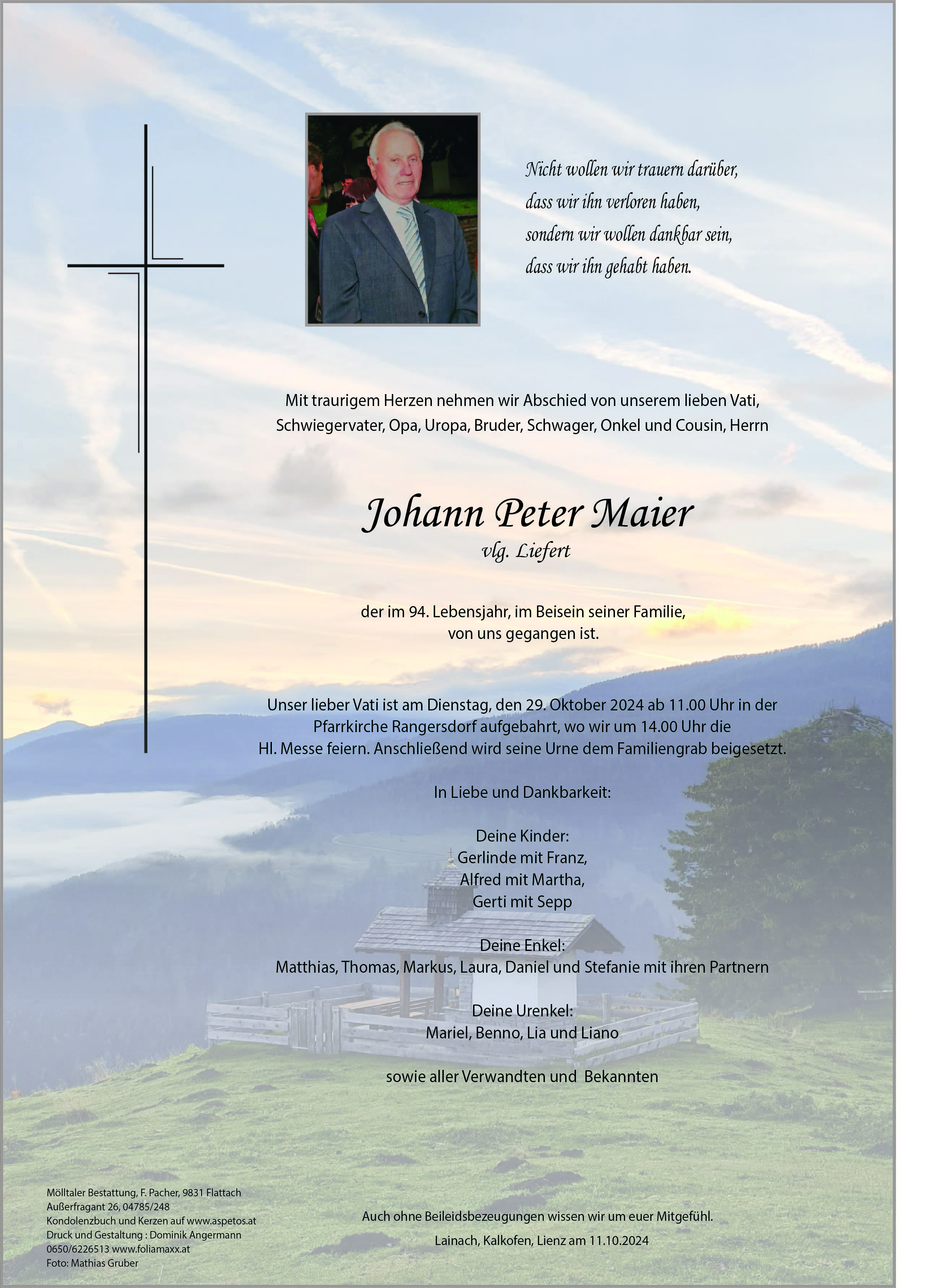 Traueranzeige von Johann Maier