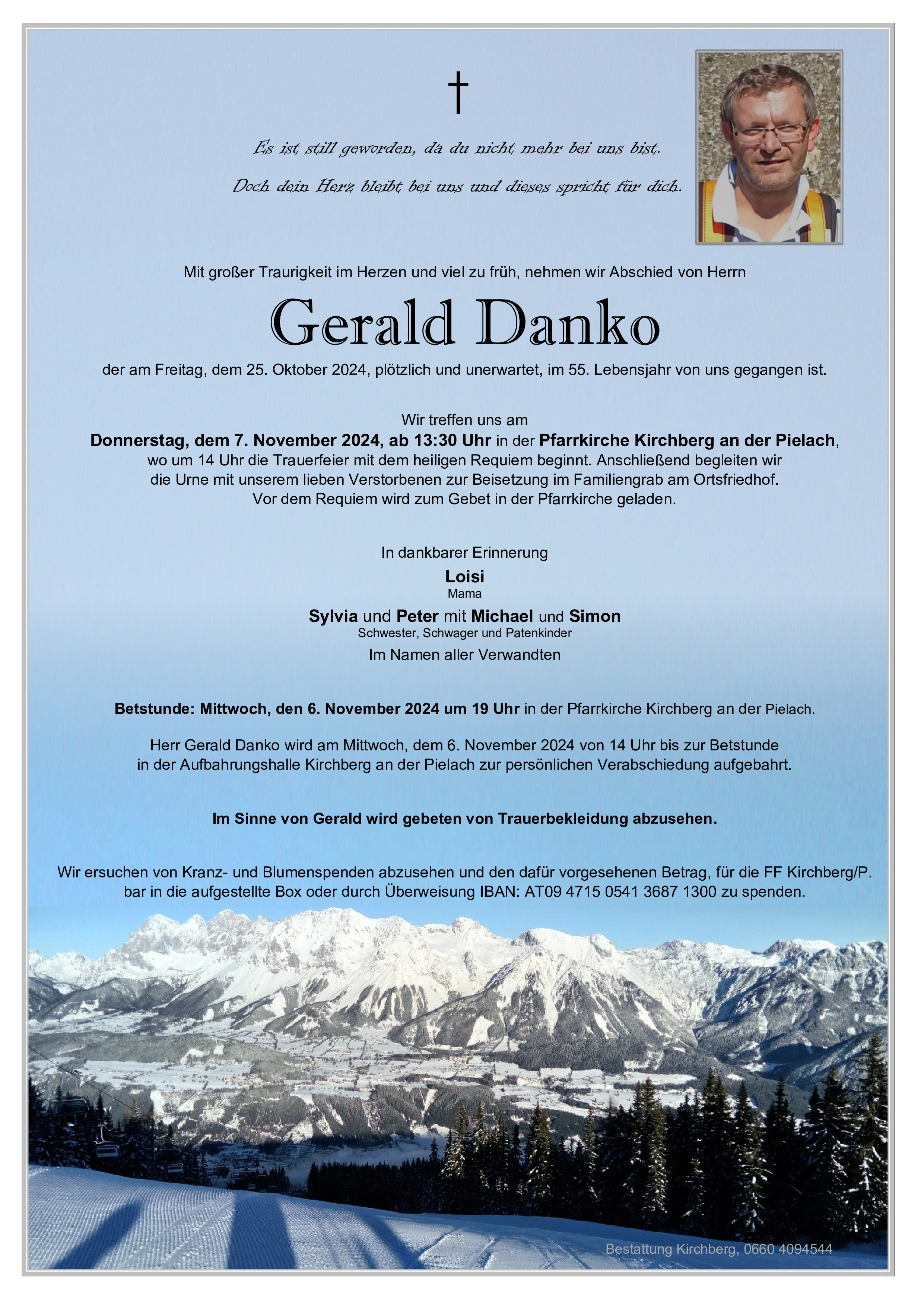 Traueranzeige von Gerald Danko
