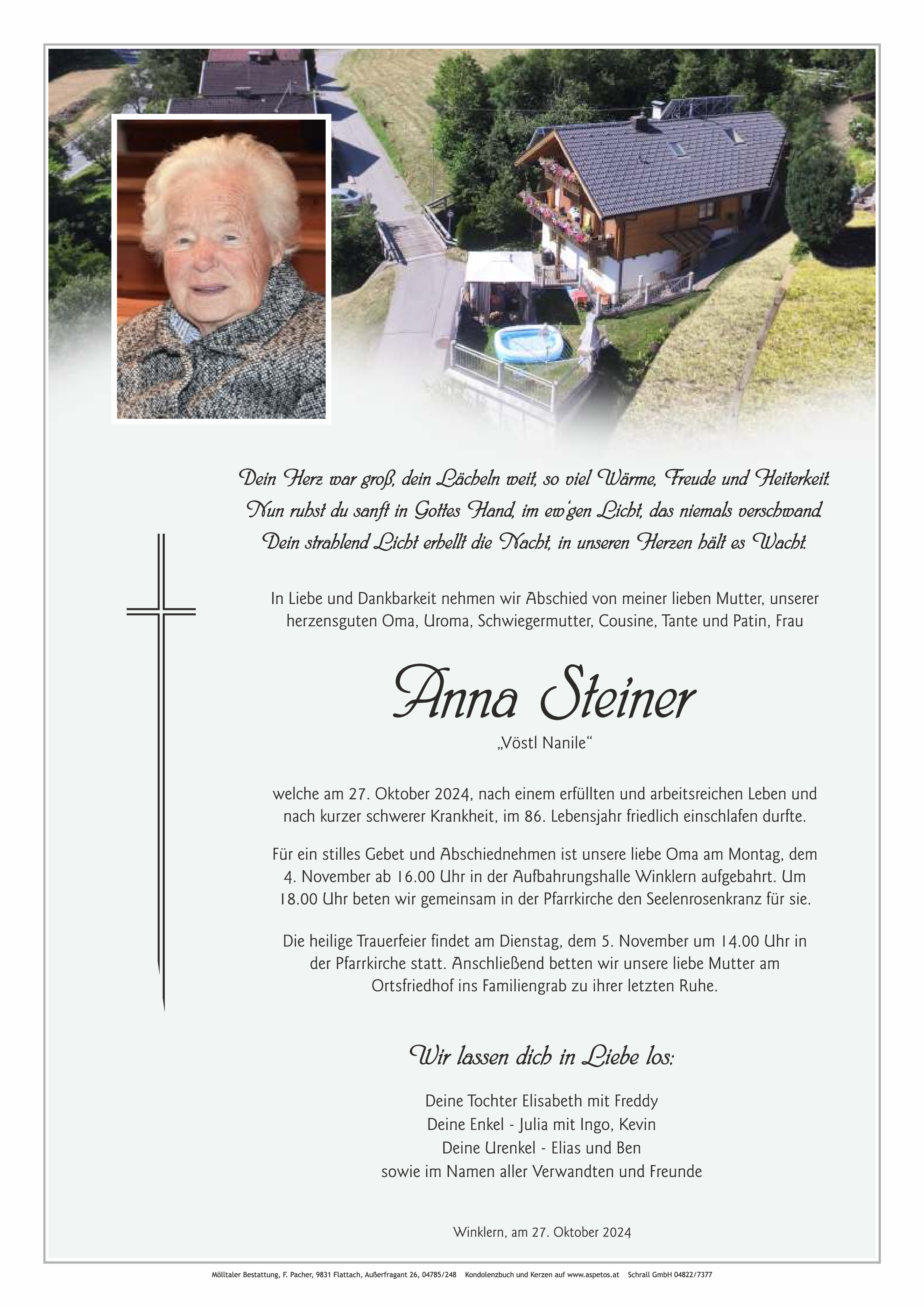 Traueranzeige von Anna Steiner