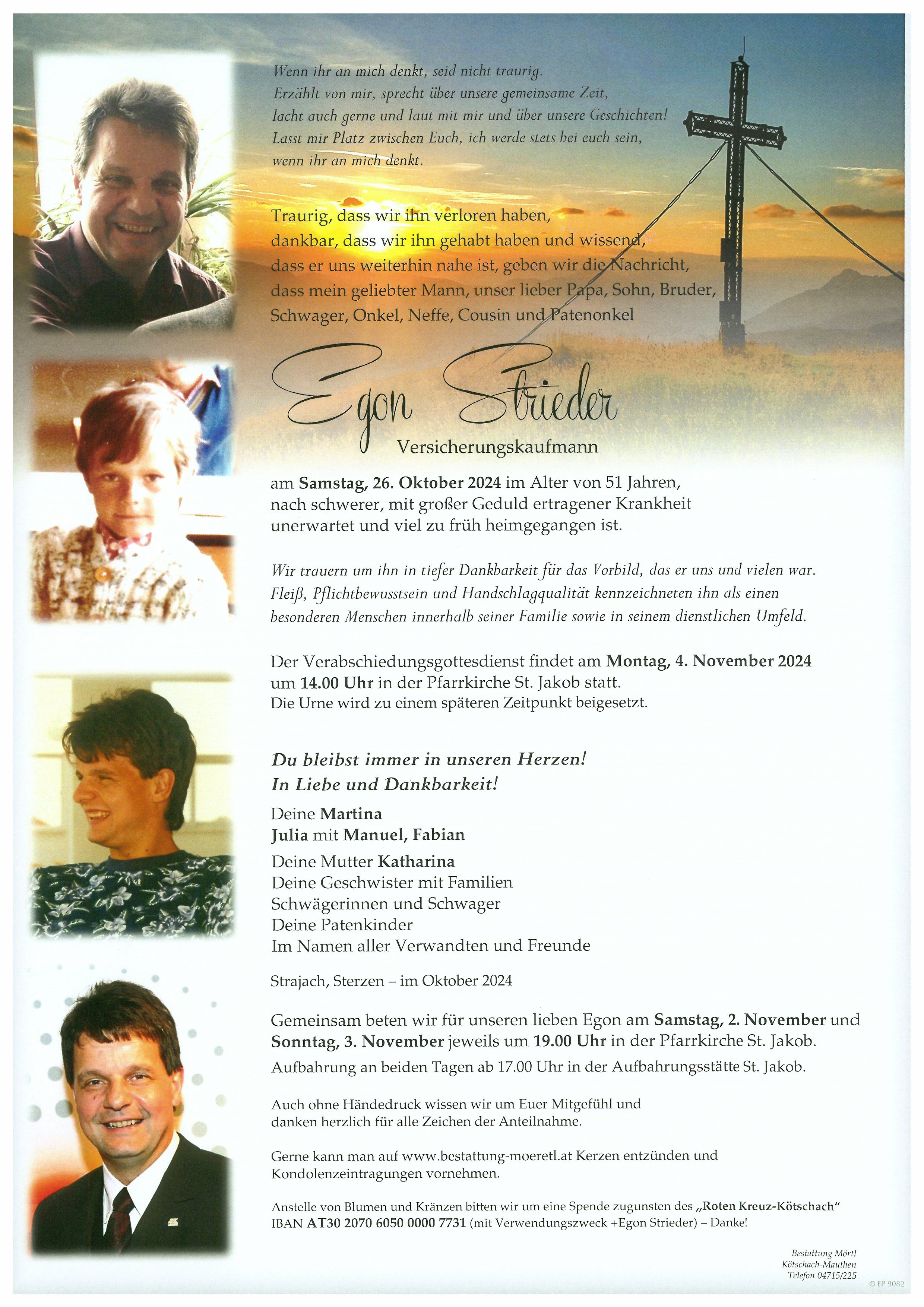 Traueranzeige von Egon Strieder