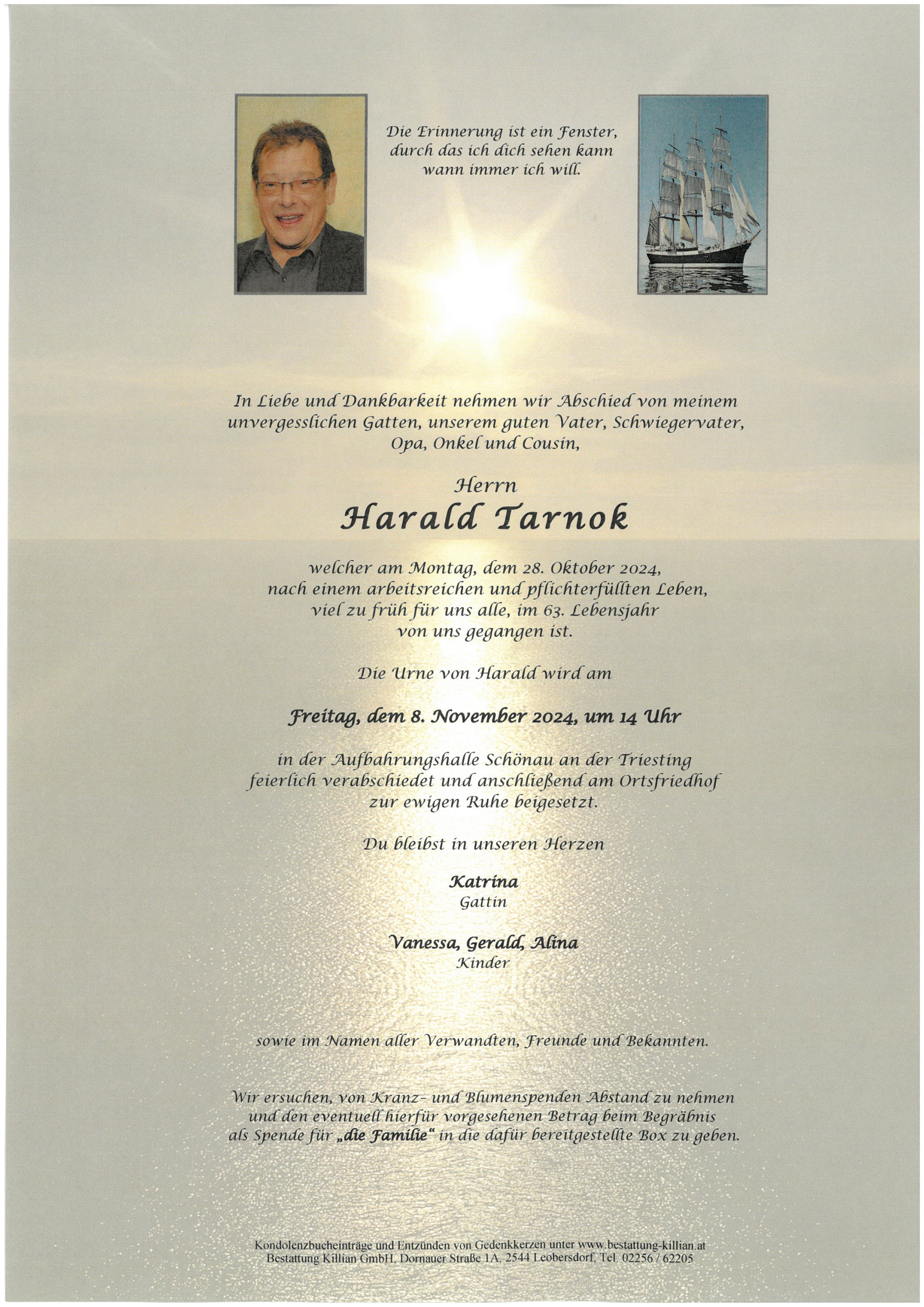 Traueranzeige von Harald Tarnok