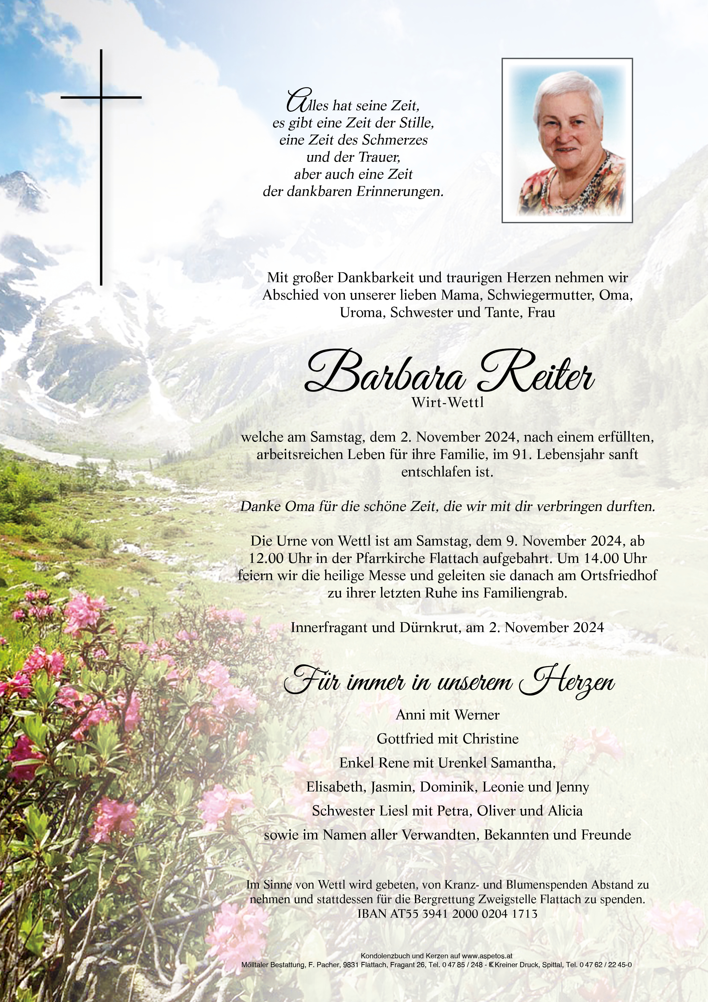Traueranzeige von Barbara Reiter