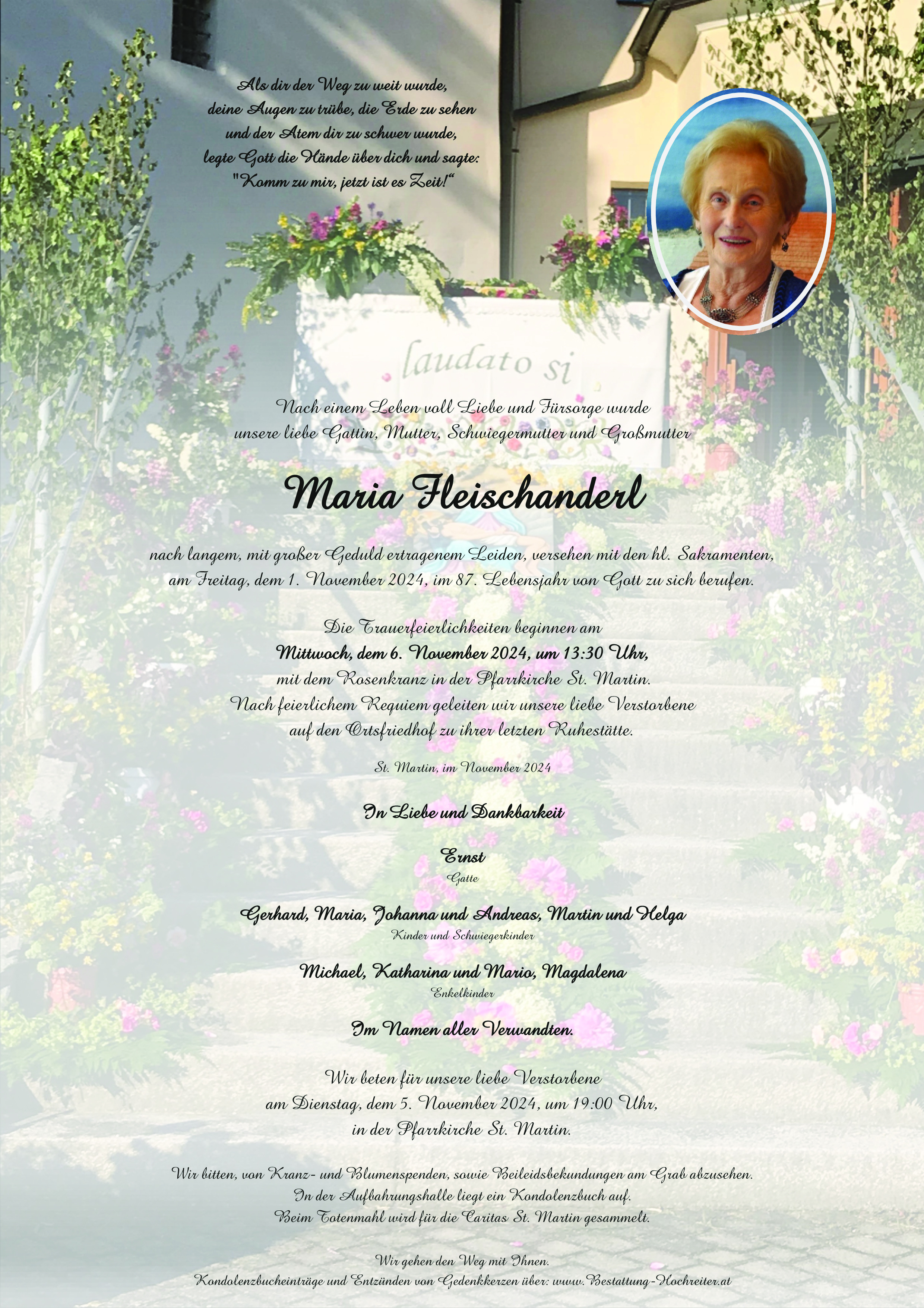 Traueranzeige von Maria Fleischanderl