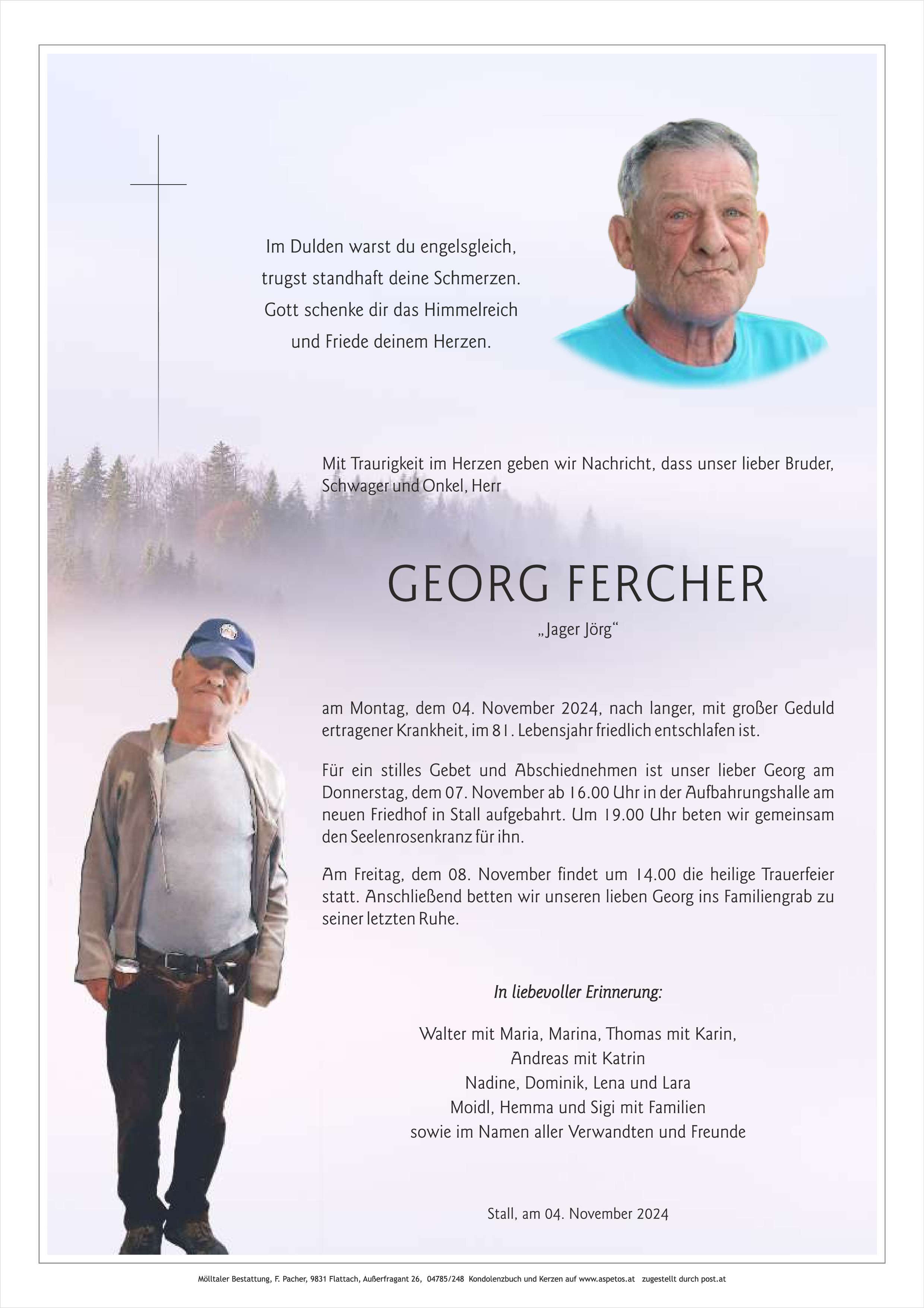 Traueranzeige von Georg Fercher