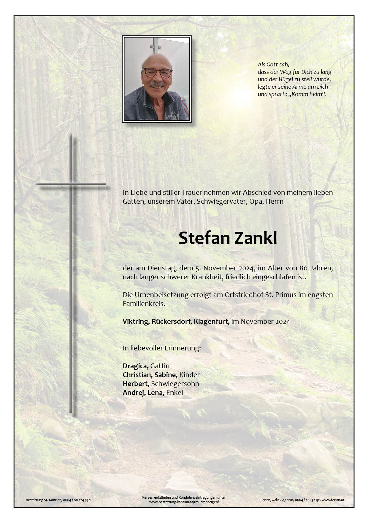 Traueranzeige von Stefan Zankl