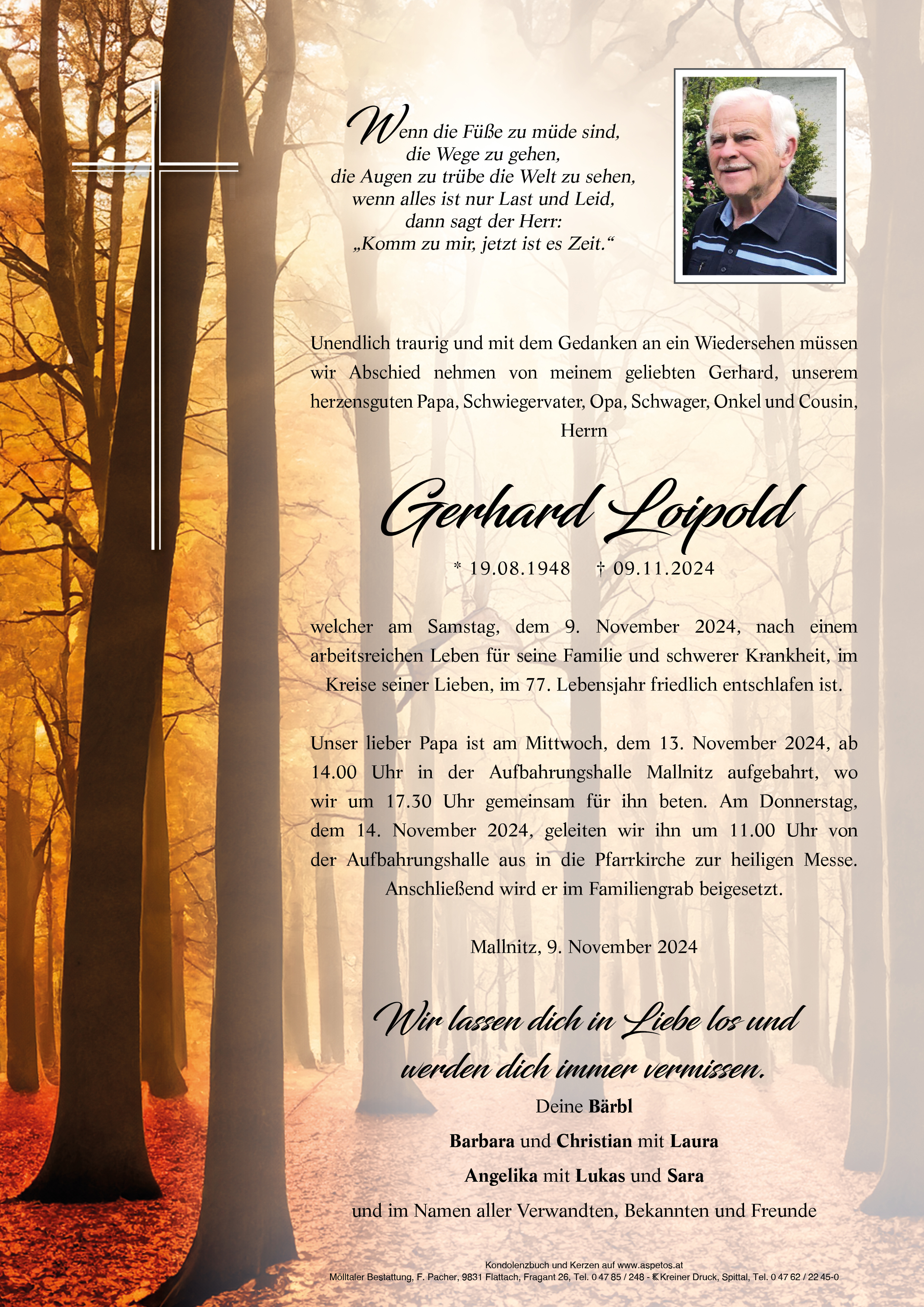Traueranzeige von Gerhard Loipold