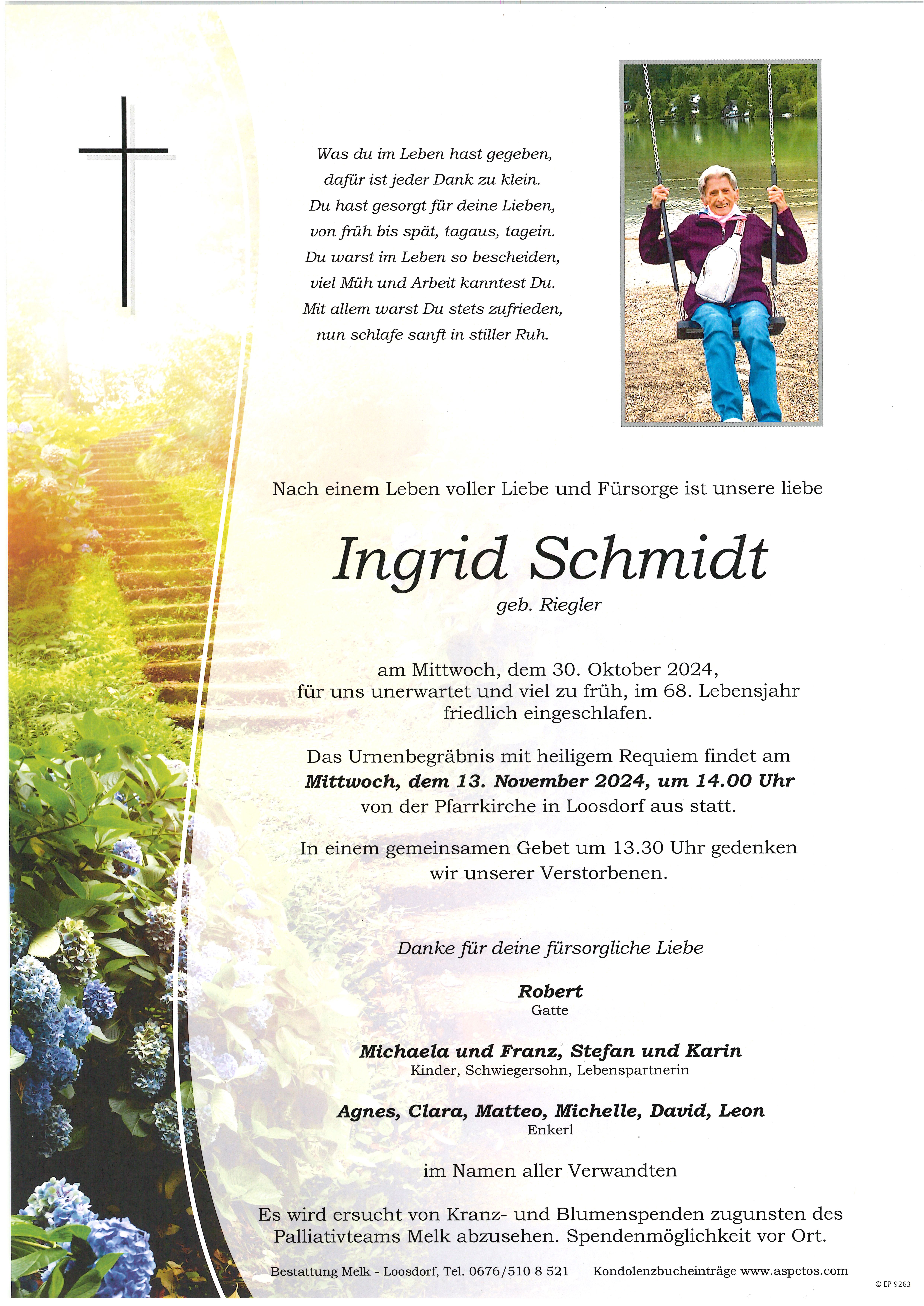 Traueranzeige von Schmidt Ingrid
