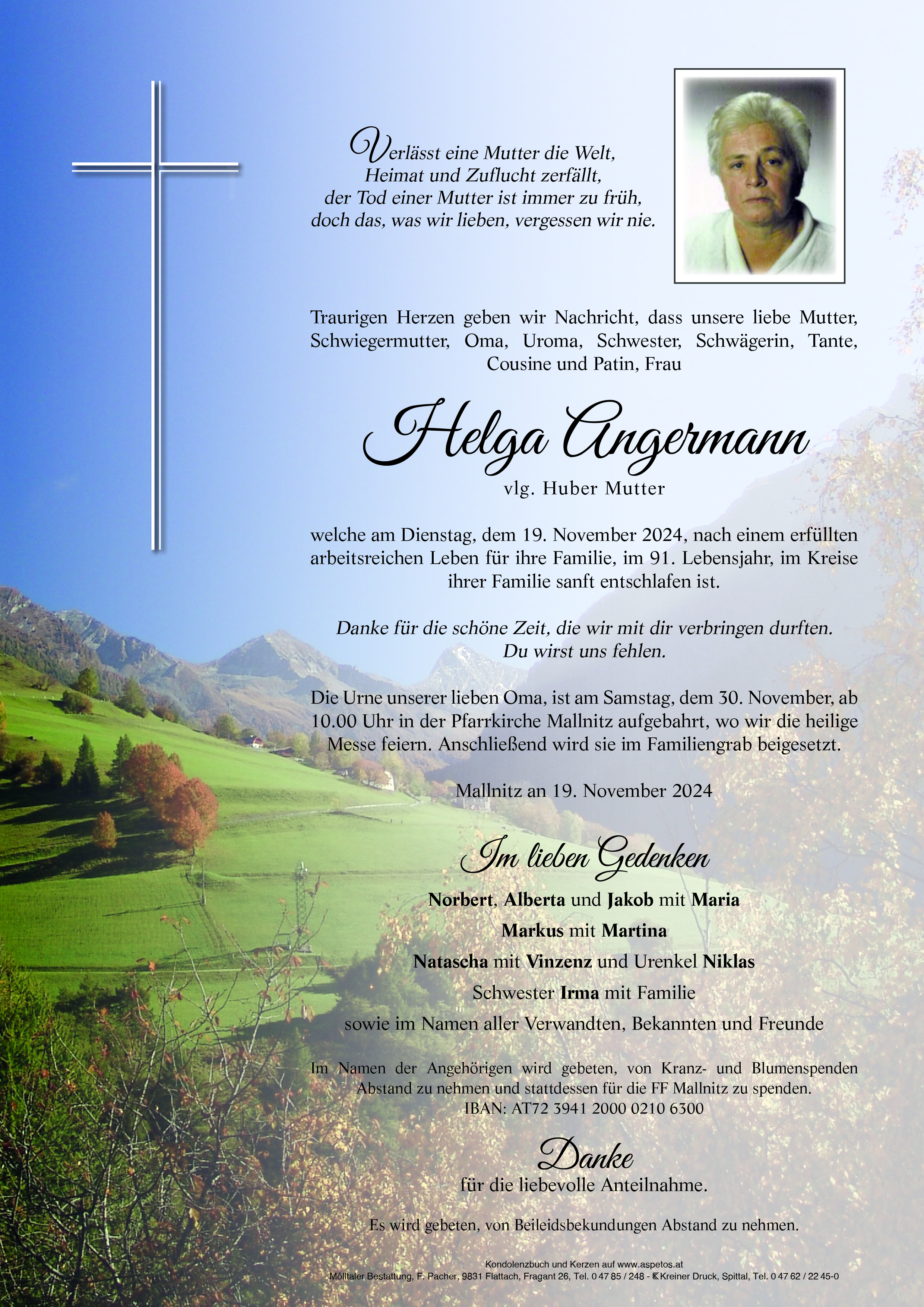 Traueranzeige von Helga Angermann