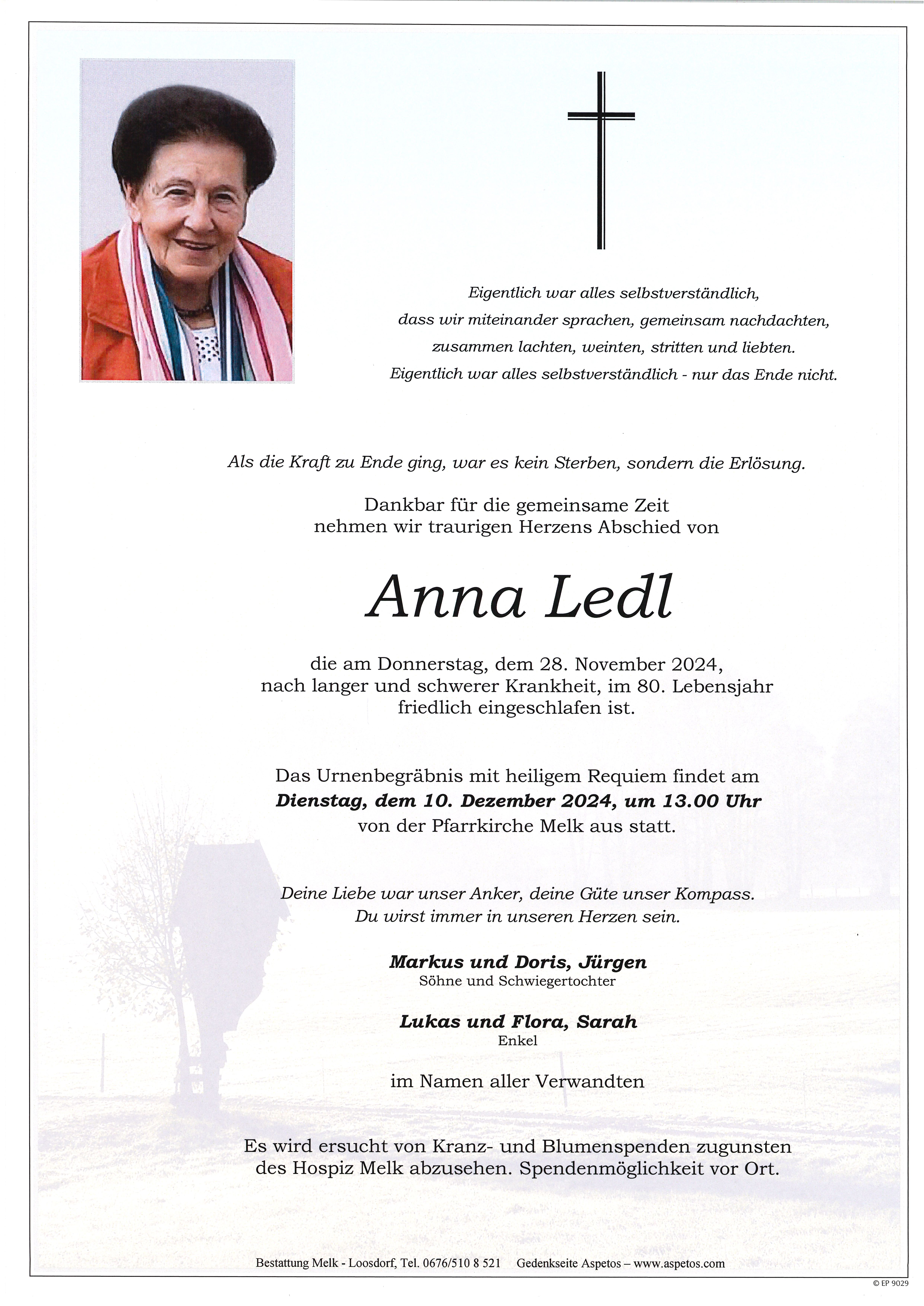 Traueranzeige von Anna Ledl
