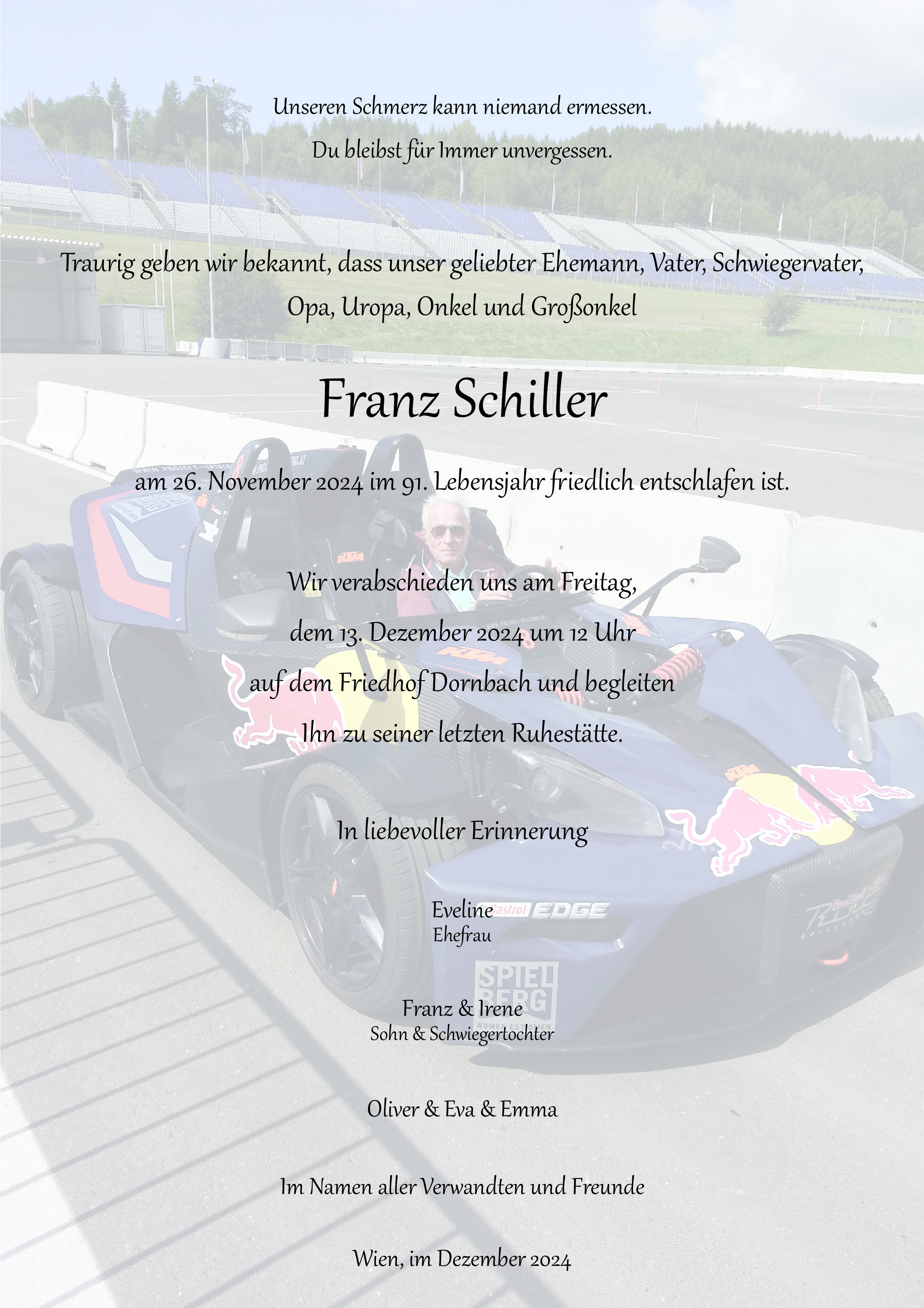 Traueranzeige von Franz Schiller