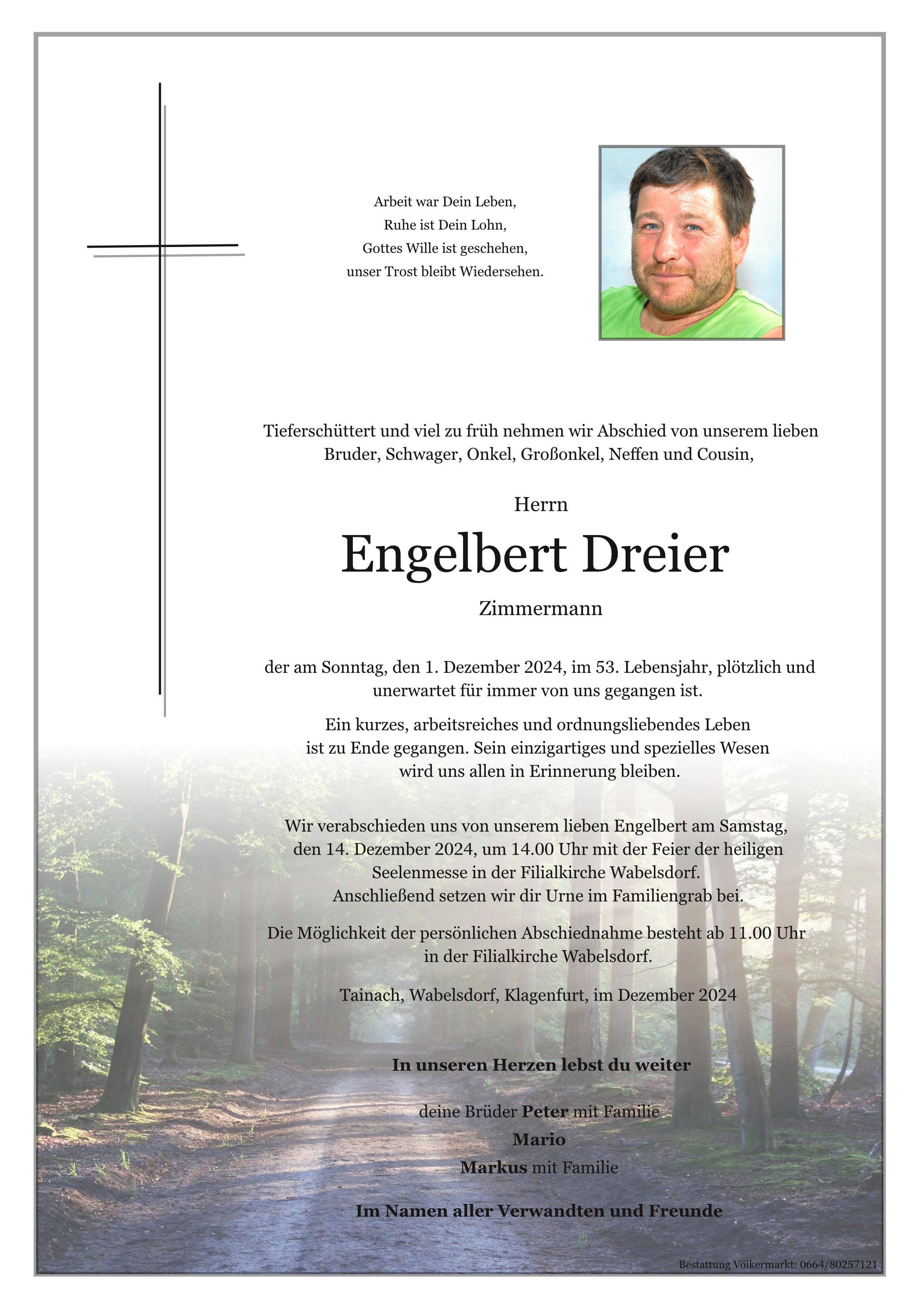 Traueranzeige von Engelbert Dreier