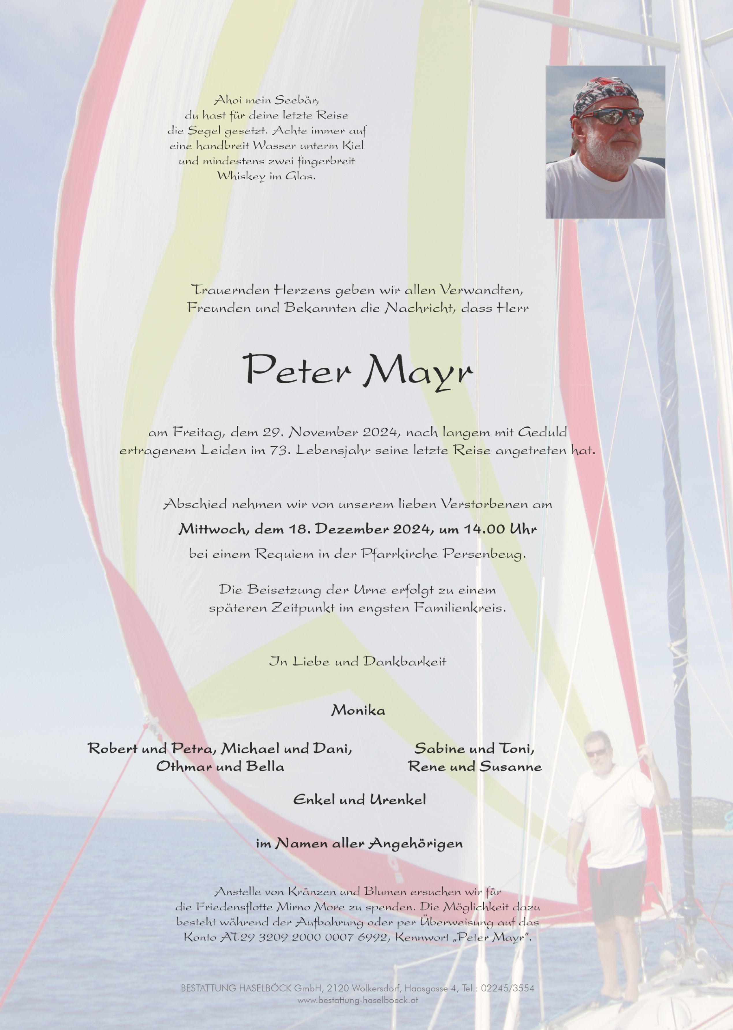 Traueranzeige von Peter Mayr